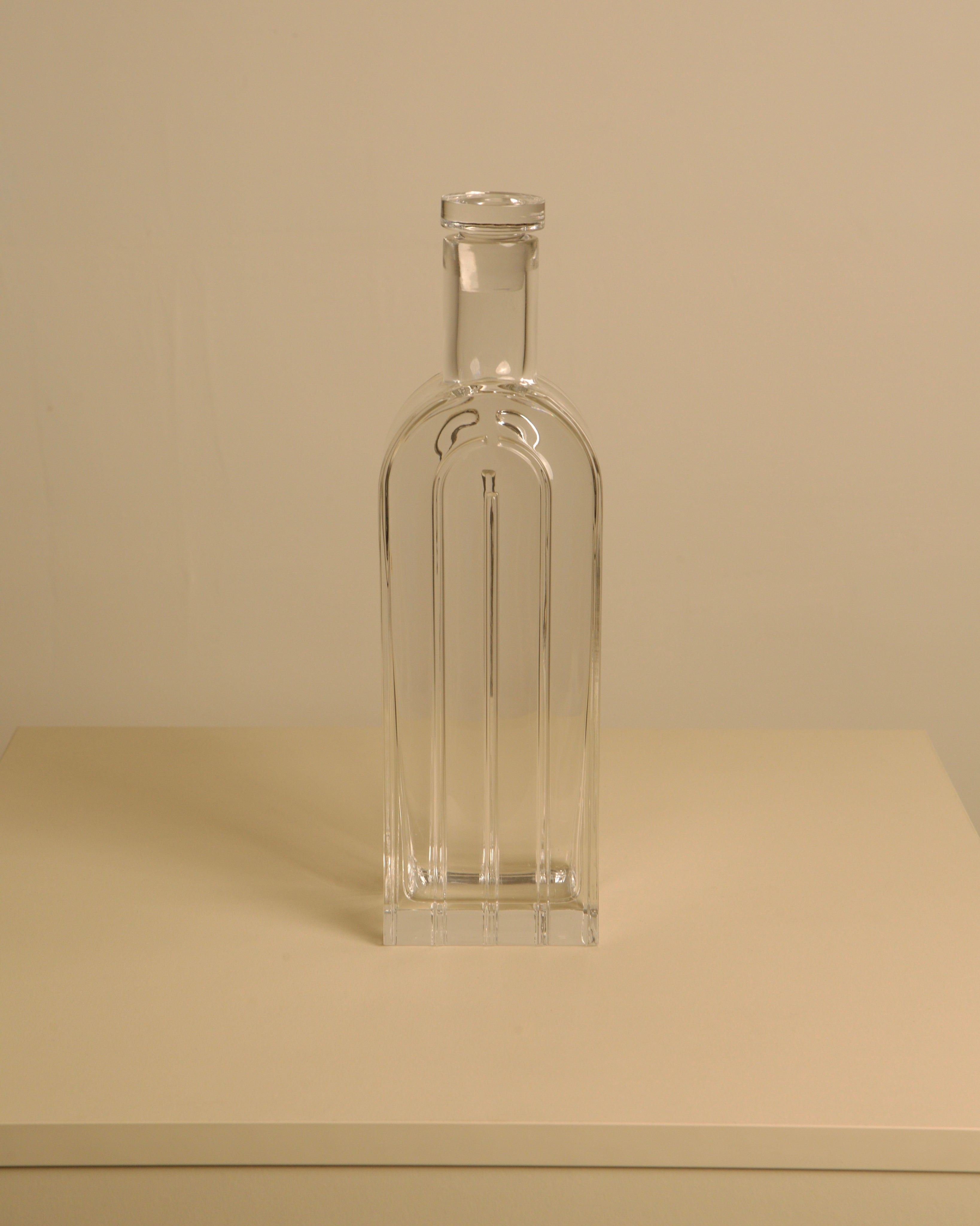Clear crystal bottle vase by Laura Griziotti for Arnolfo di Cambio