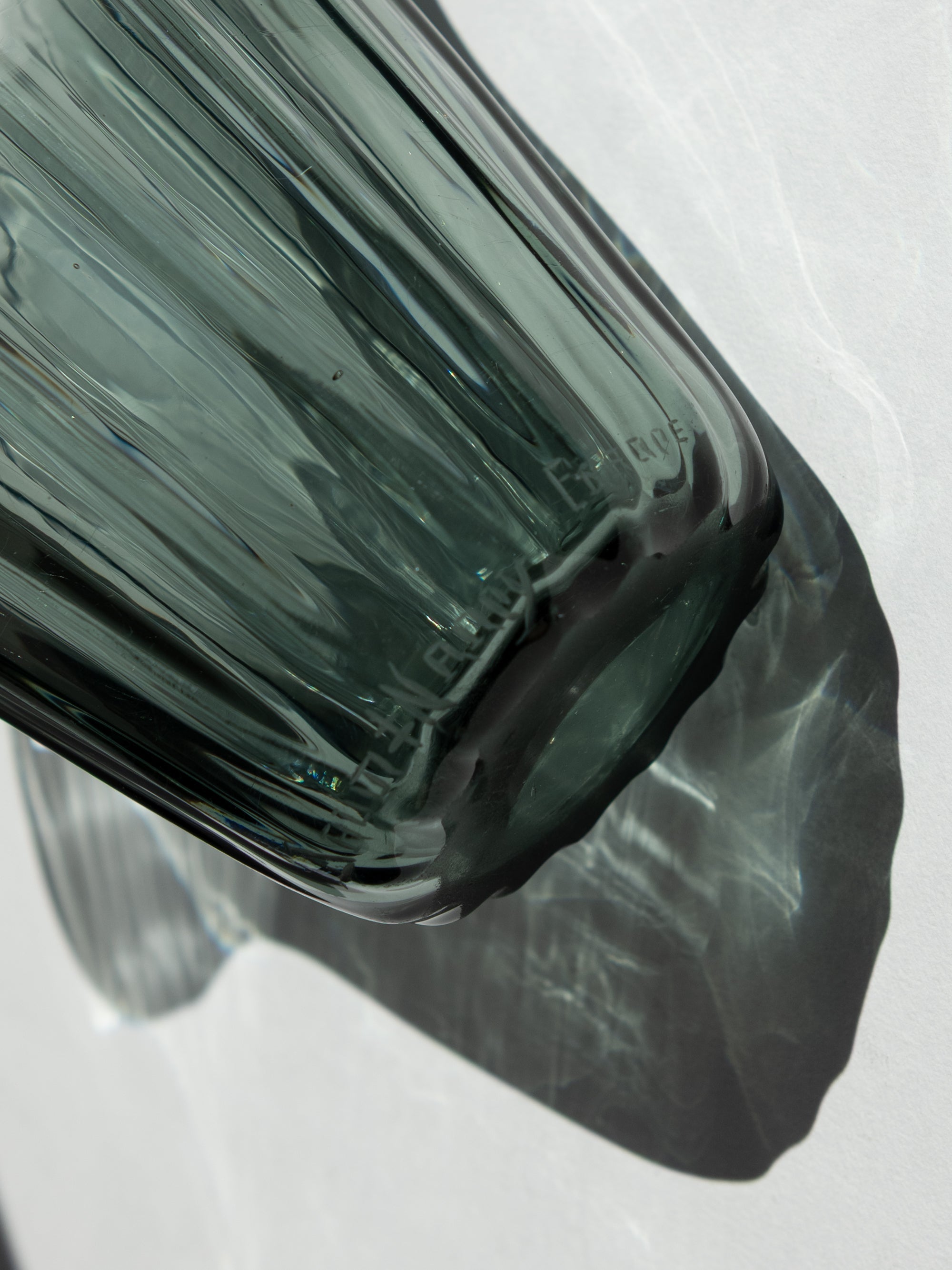 Daum “Corolle” Smoky Blue Art Glass Vase, c. 1950s–1960s — detail view