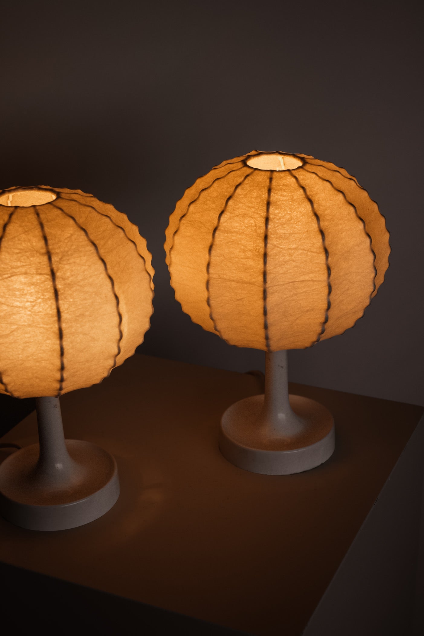 Pair of Cocoon Table Lamps by Friedel Wauer for Goldkant Leuchten, 1970s — alternate view