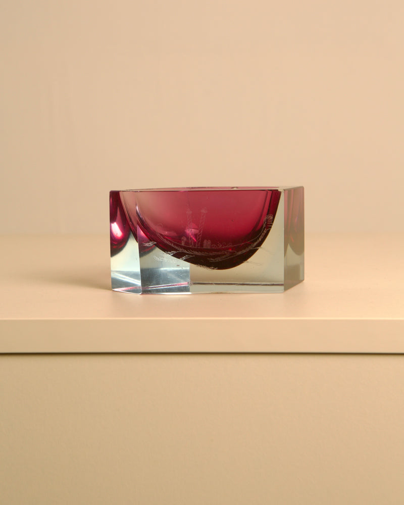 Purple Glass Valet Tray by Flavio Poli | Treaptyque — vintage artisan design