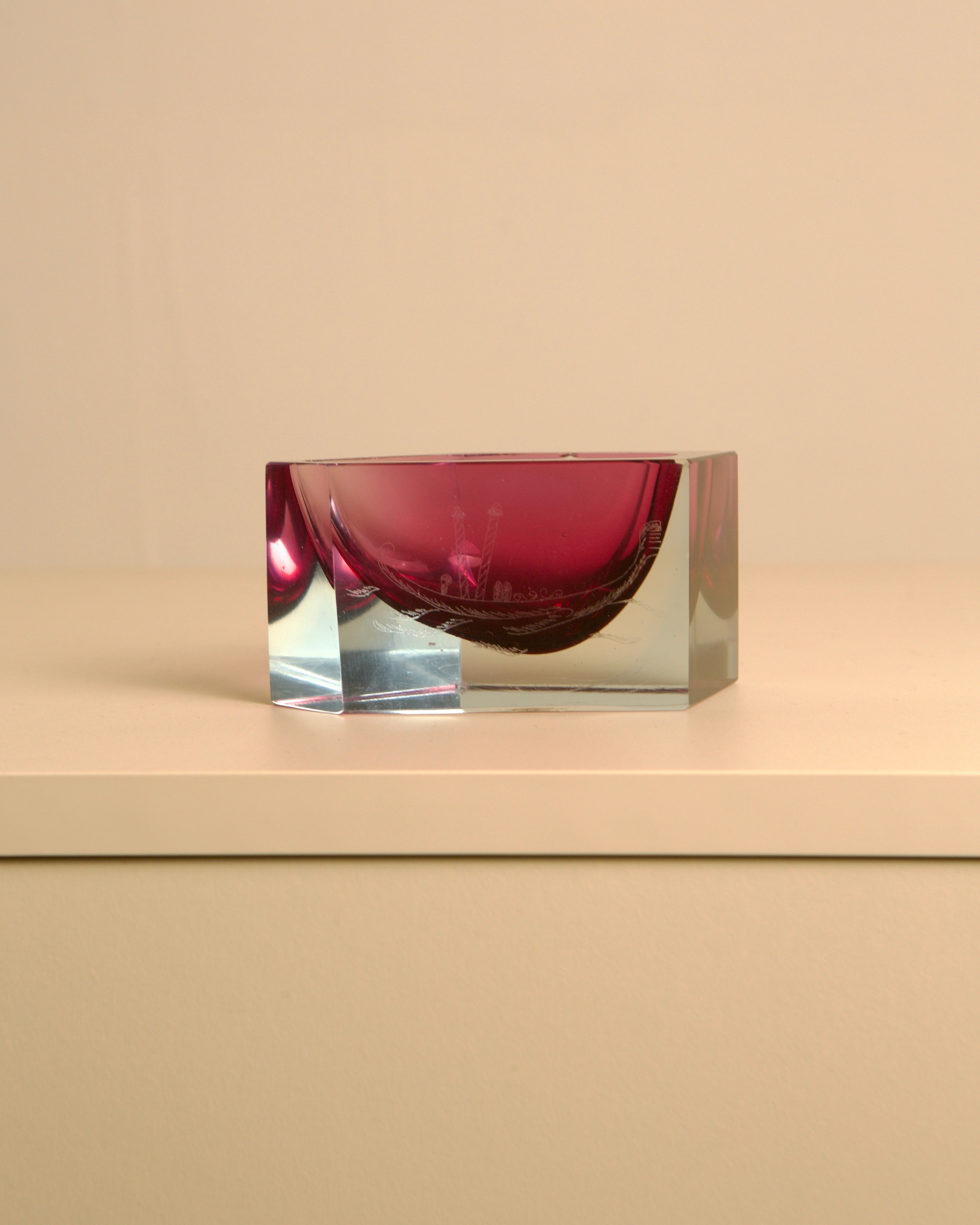 Purple Glass Valet Tray by Flavio Poli | Treaptyque — vintage artisan design