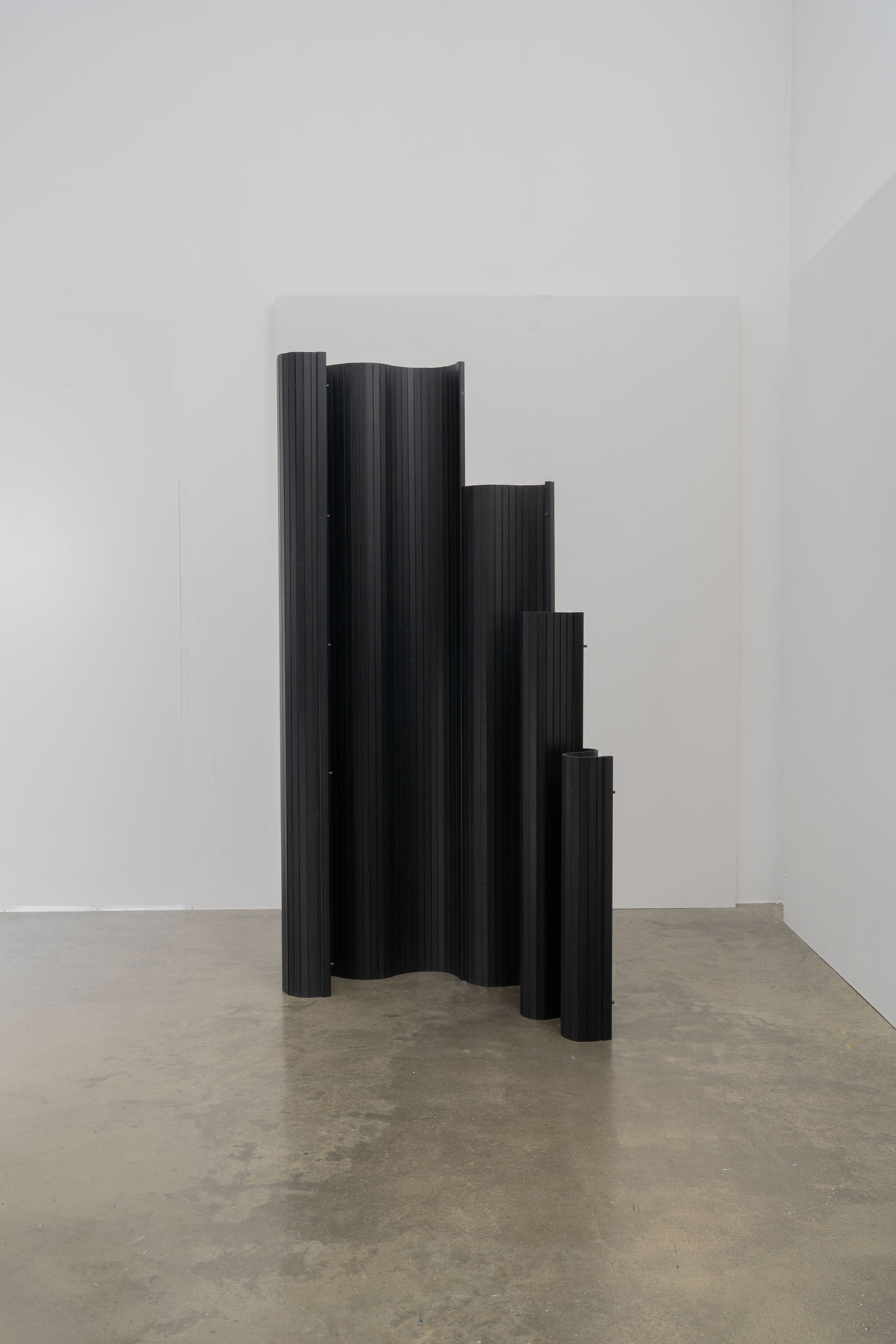 Sculptural Tambour Screen in Fumed Poplar by Tom Roberts