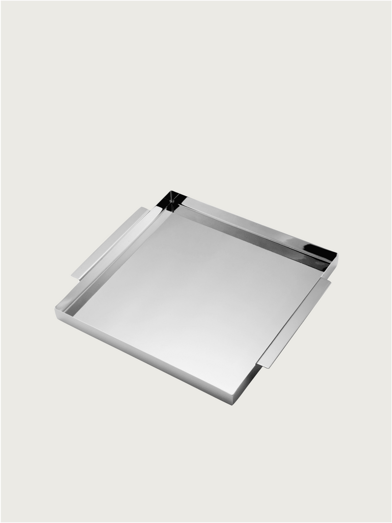 Silver plated square tray by zanetto | The Oblist — modern silver finish