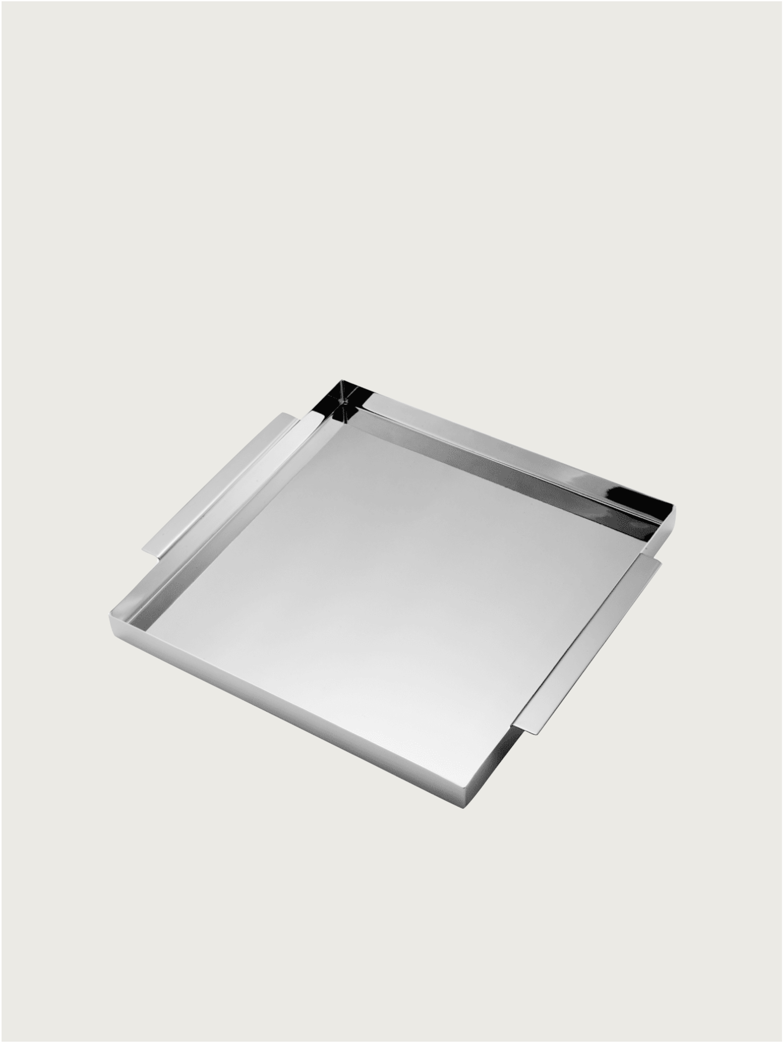 Silver plated square tray by zanetto | The Oblist — modern silver finish