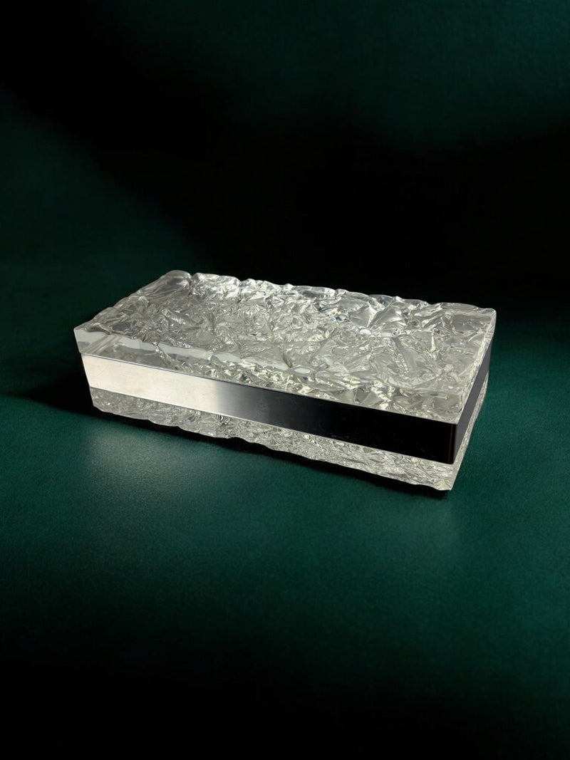 Ice Effect Lucite Vanity Box by Malamar Studio | The Oblist — clear lucite, vintage design