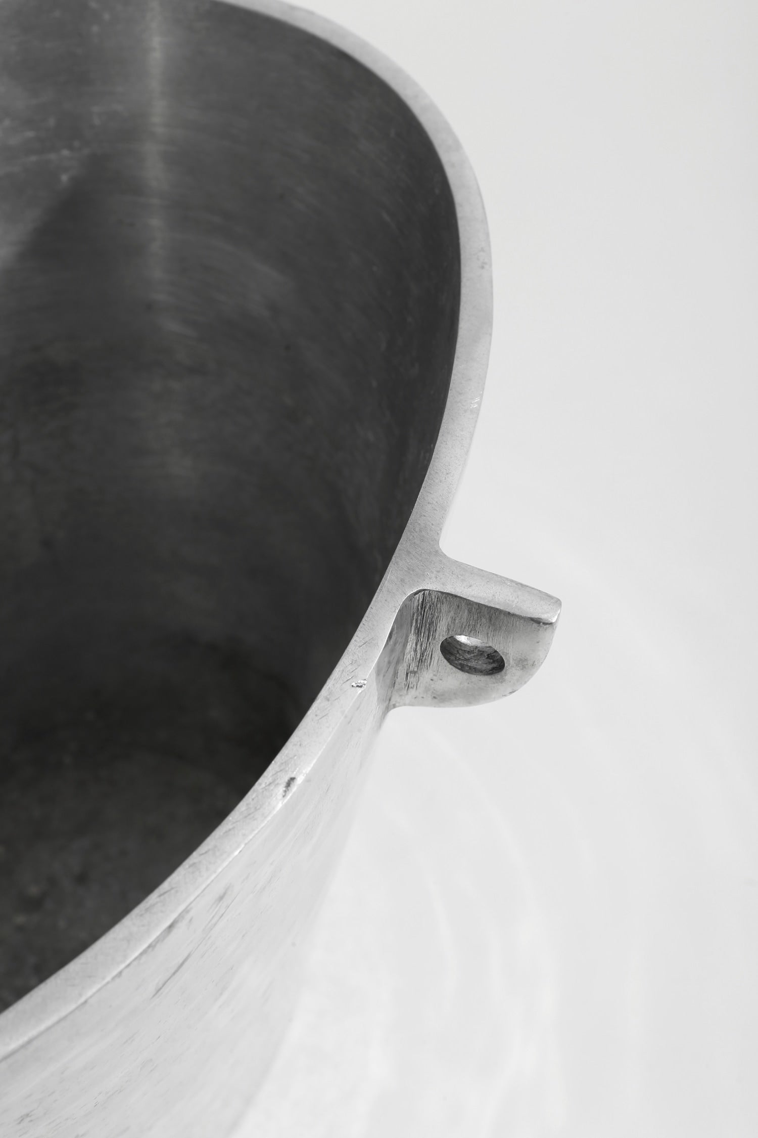 Form Sculpture Chrome Vase — close-up of chrome surface detail