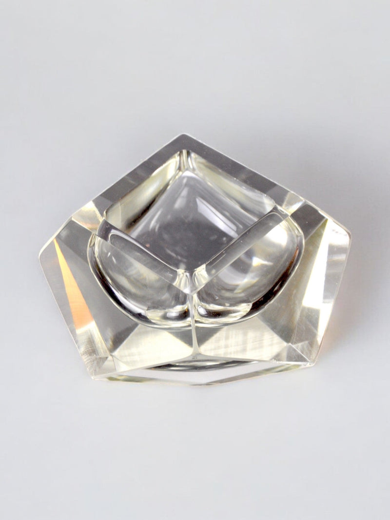 Flavio Poli Ashtray for Seguso, Murano, Italy, 1960s by Malamar Studio | The Oblist — clear glass, vintage design