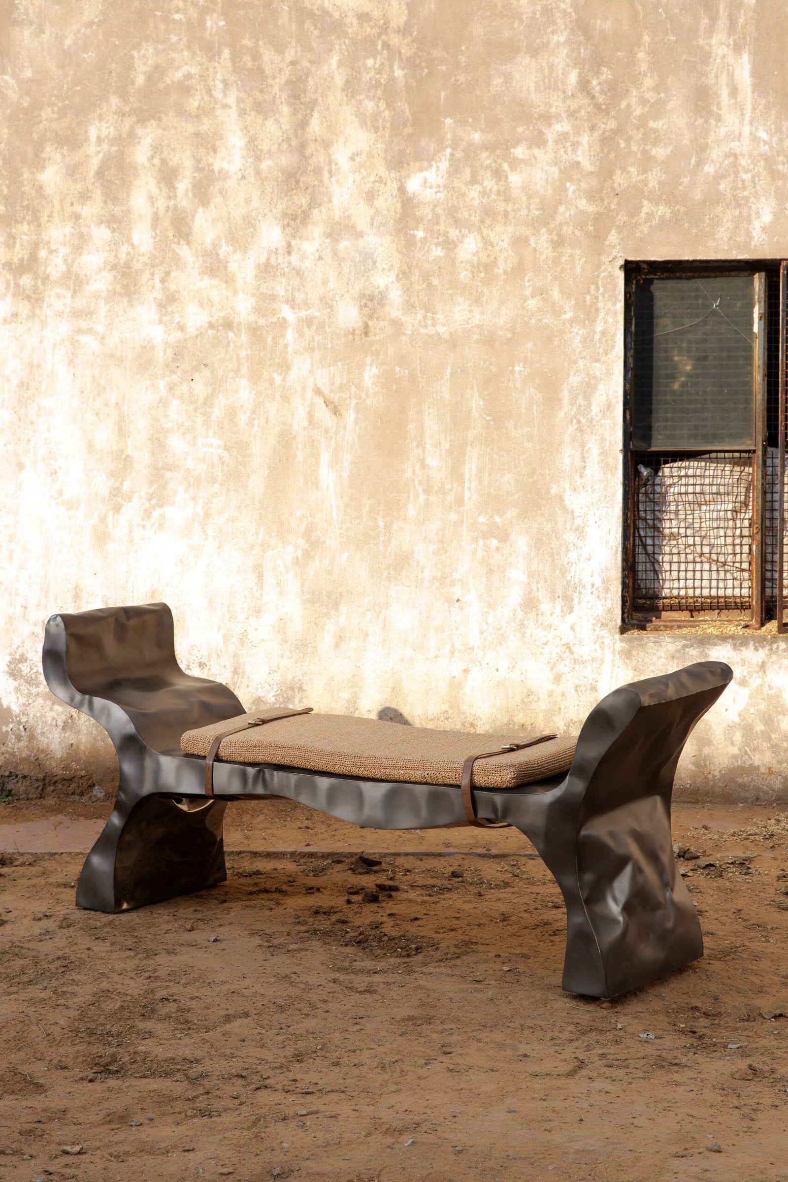 Stainless Steel Bench - Levitar Series by Nitush Aroosh — lifestyle setting
