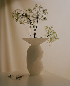 CLELIA WHITE ONYX SCULPTURAL VASE by Bloc Studios | The Oblist