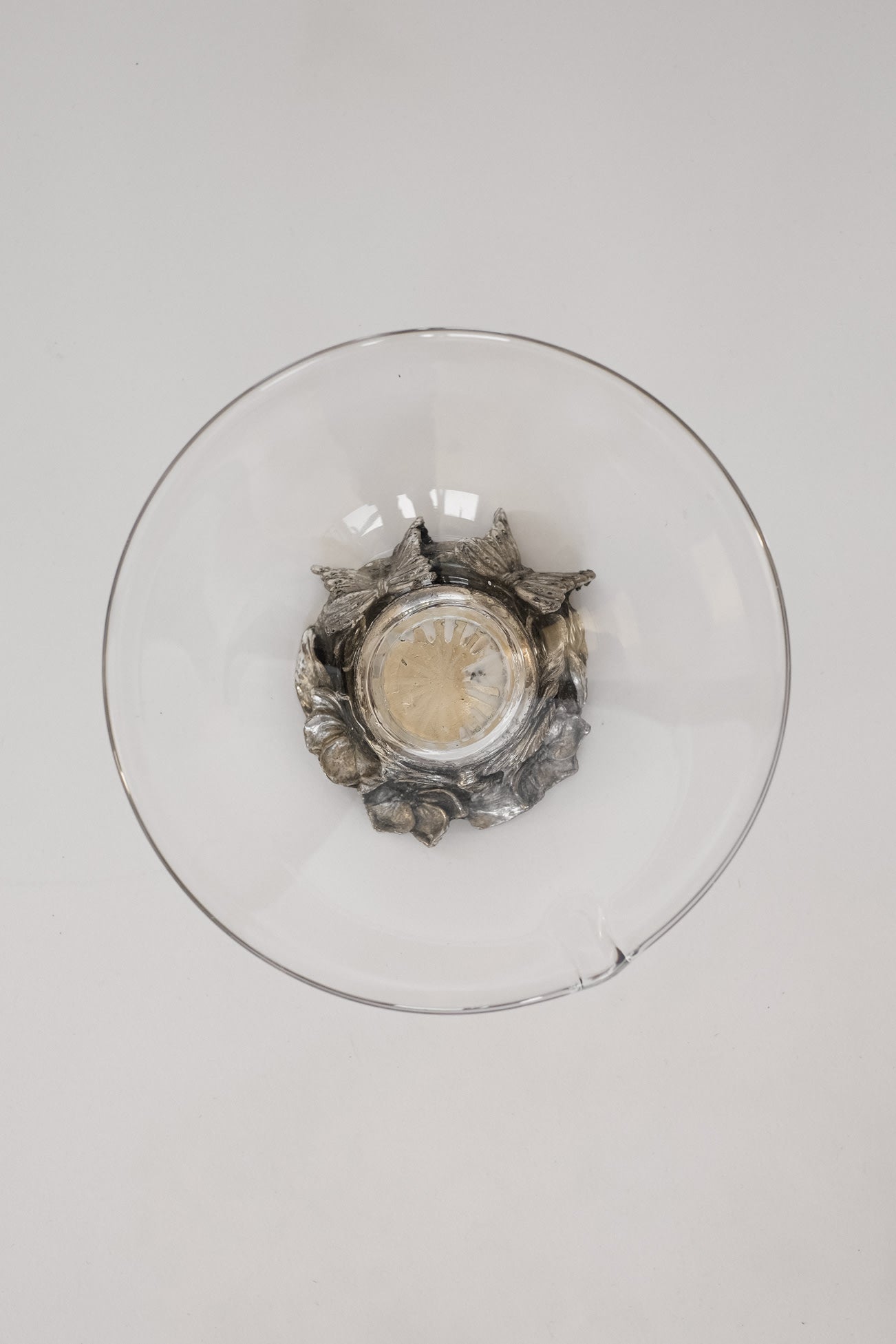 Glass Murano Dish on Metal Base  — alternate view