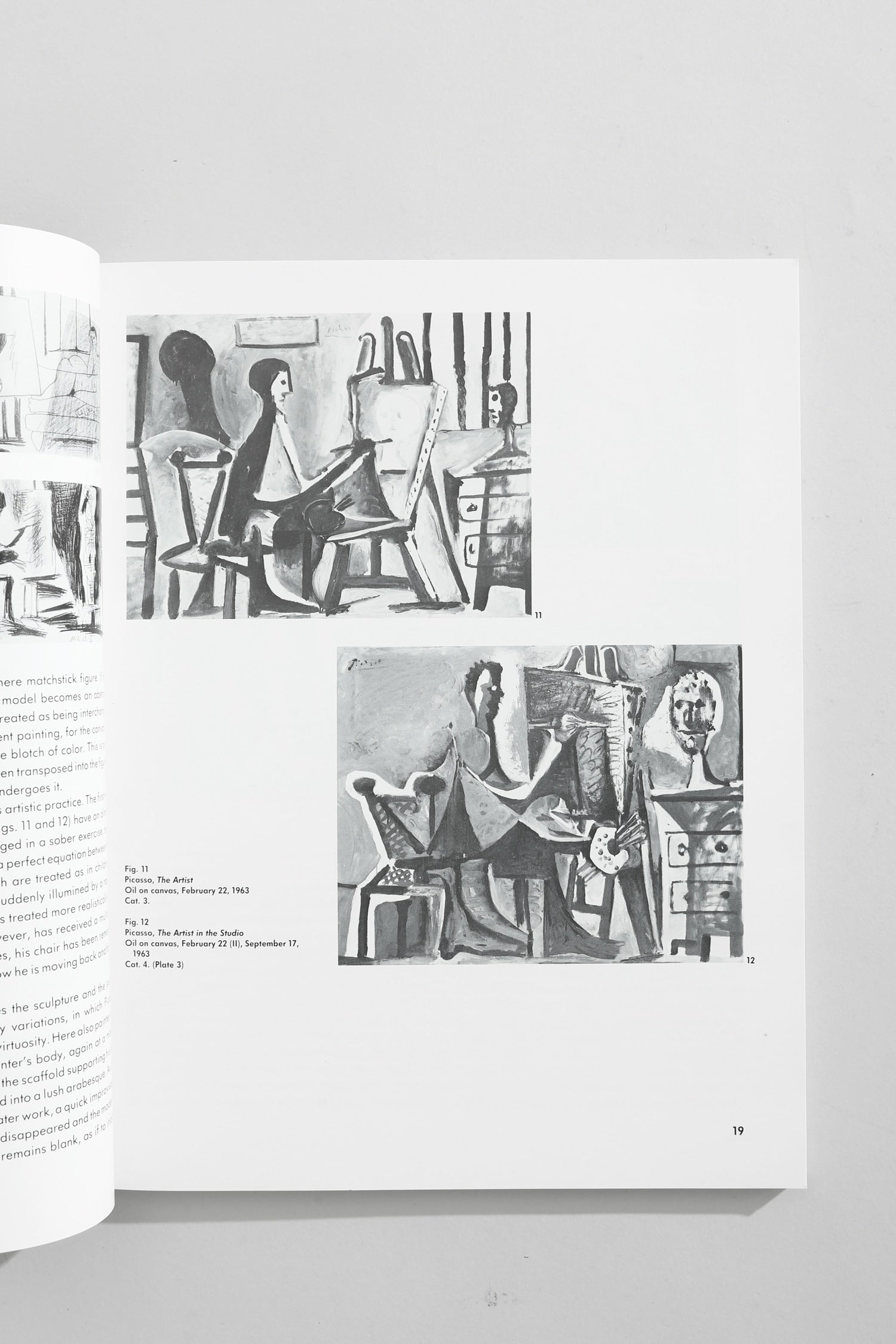 Picasso, The Last Years Book — open on gray table with artwork pages