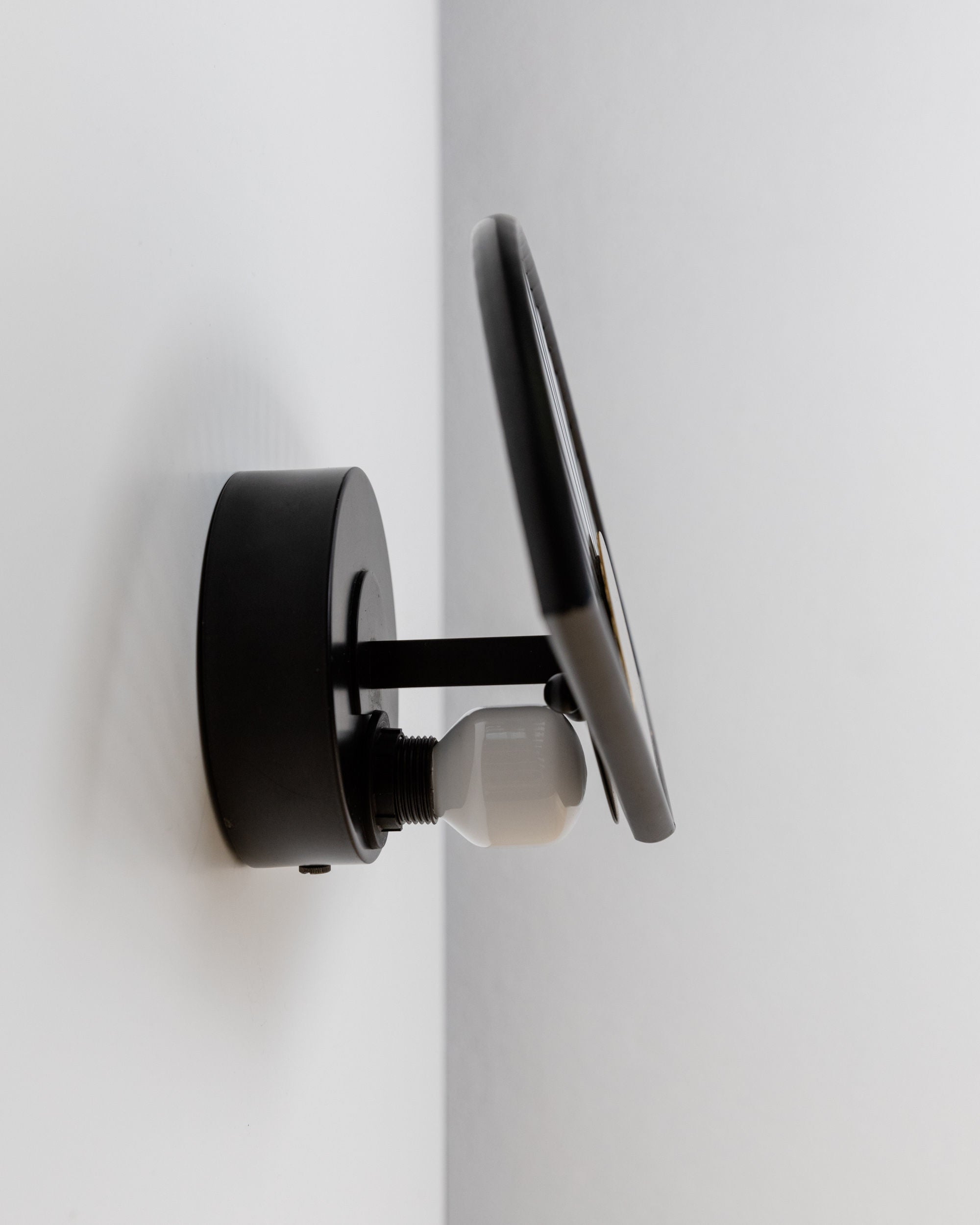 Wall Light Fan Shape, Italy 1980s — top view of black metal fixture