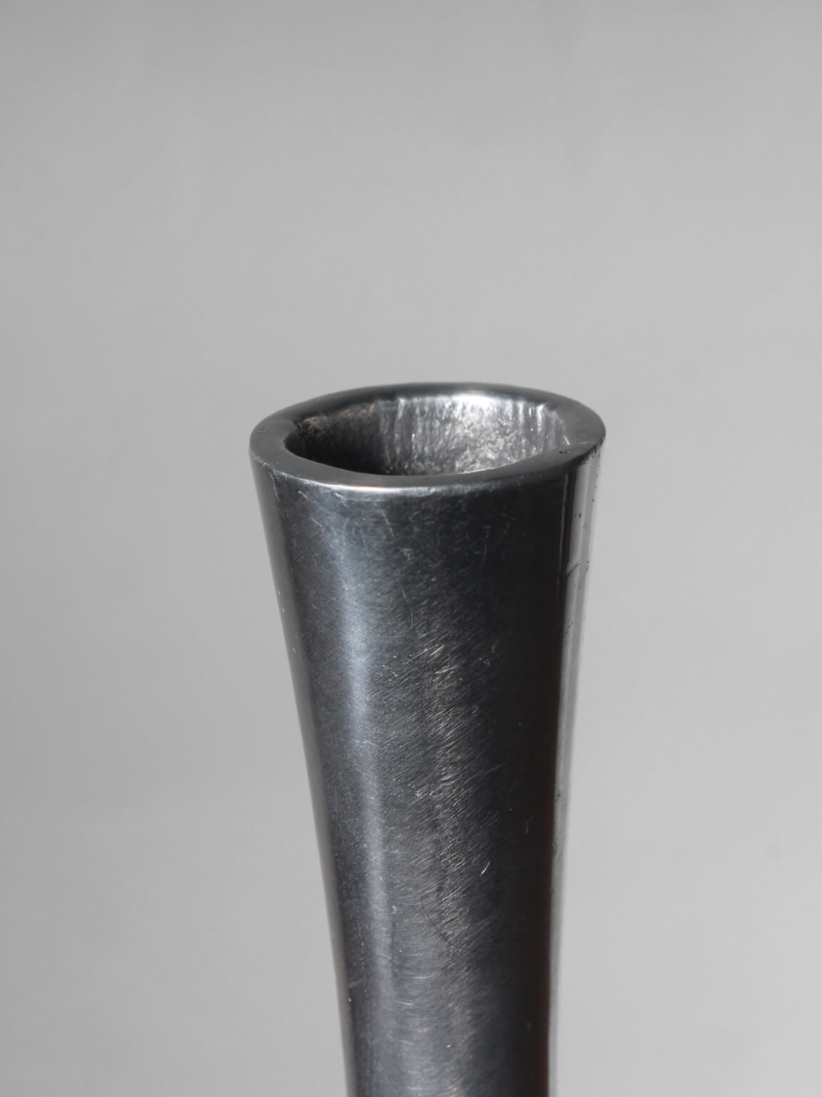 Polished Aluminum Teardrop Tall Vase — side angle
