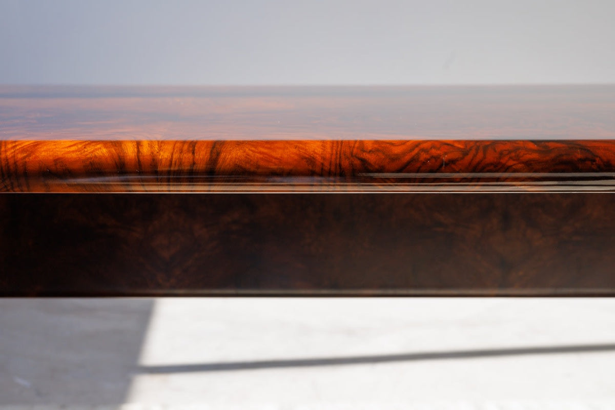Executive Burlwood Desk and small cabinet 1980s — view 9