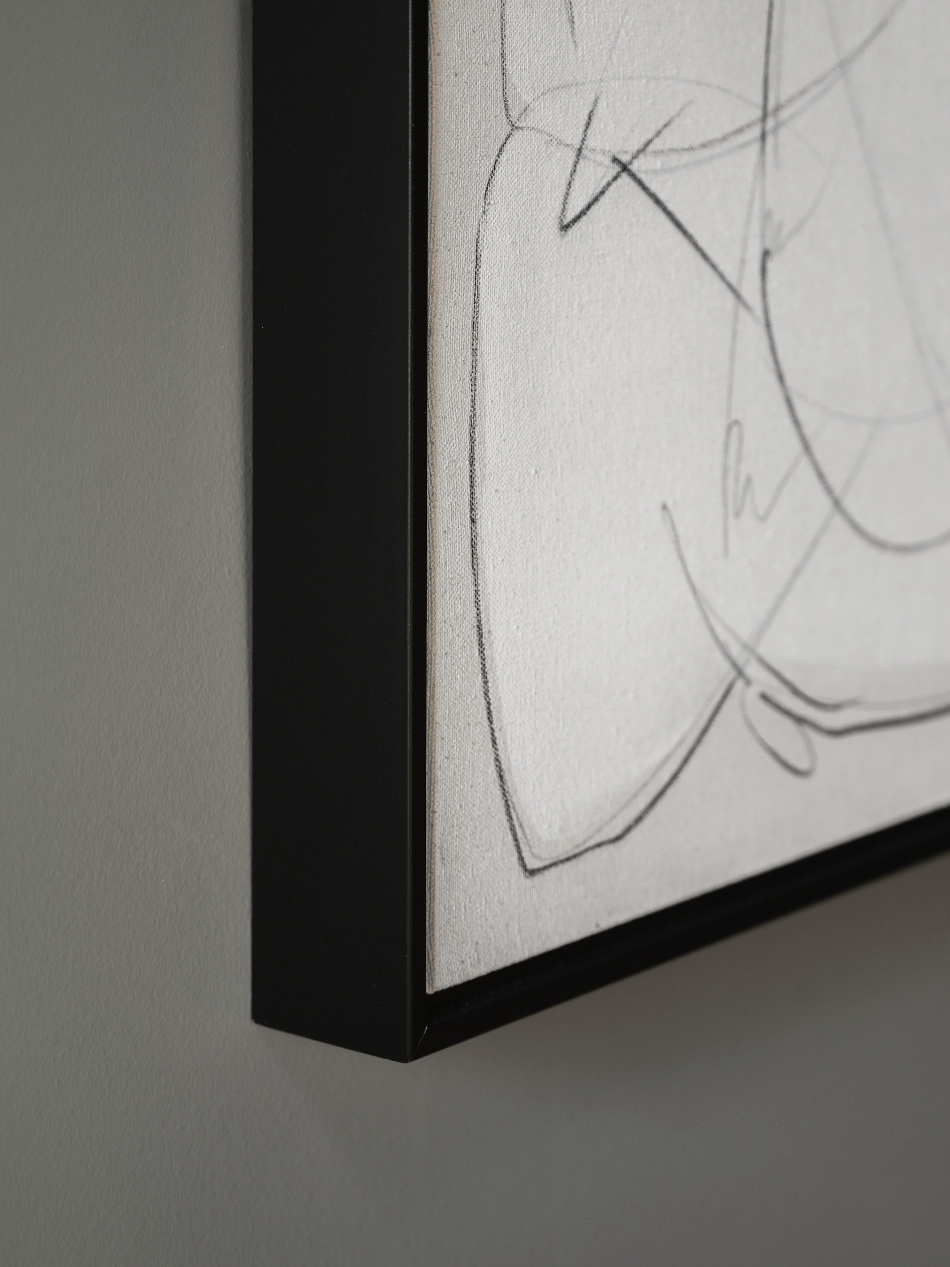 Abstract Graphite On Canvas Artwork — lifestyle setting