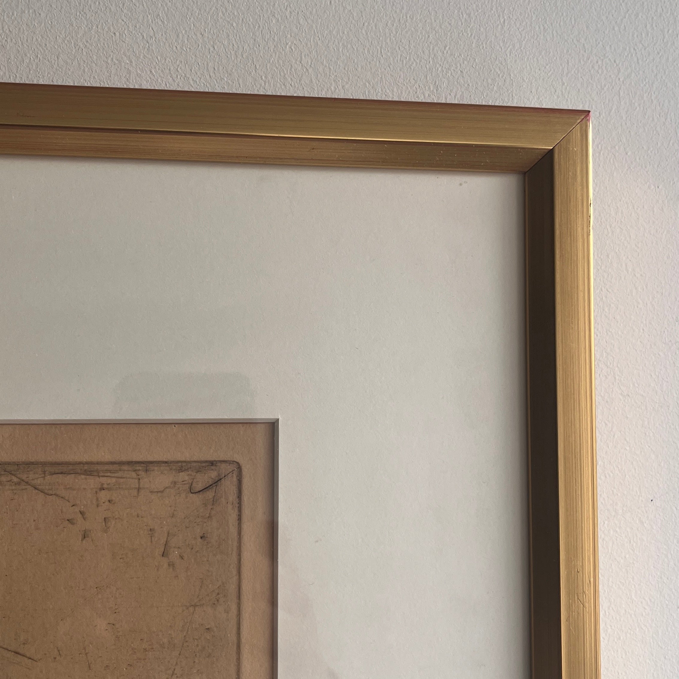 Swedish Lithograph by Ulf Trotzig — close-up of gold frame detail