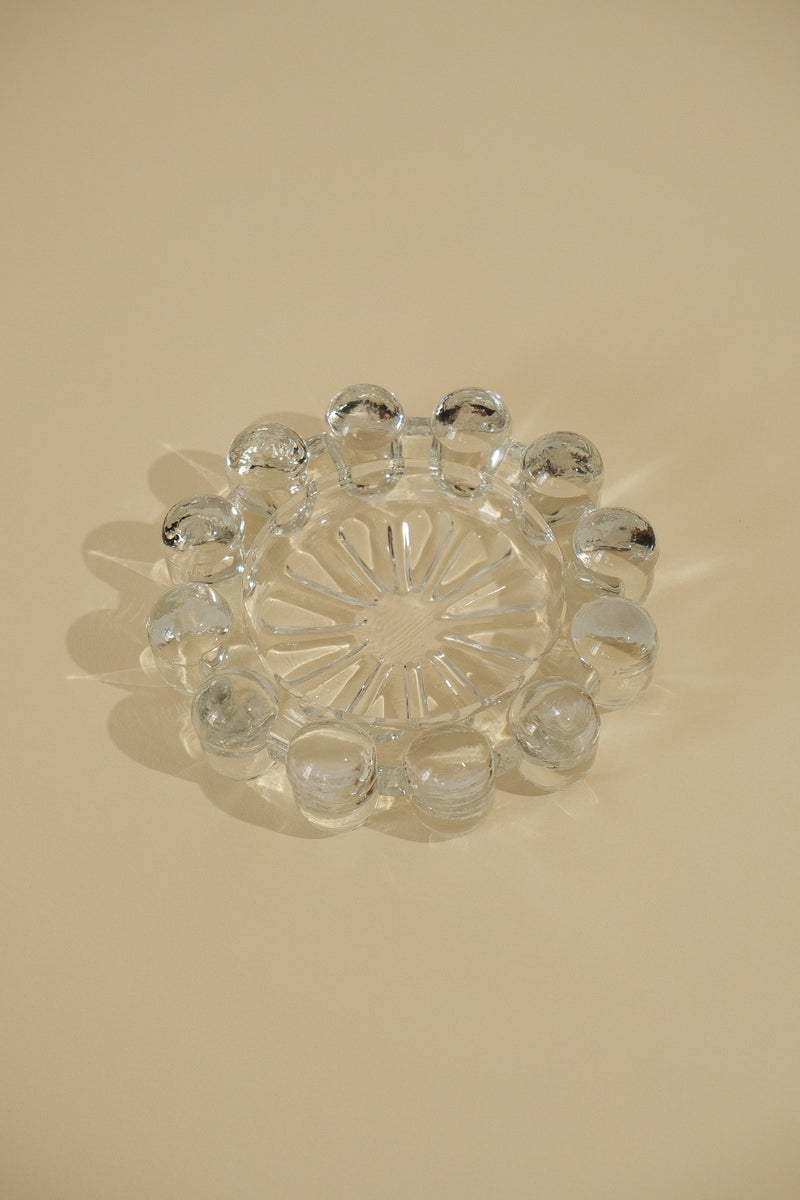 Heavy Clear Glass Candleholder by Truffe Studio | The Oblist