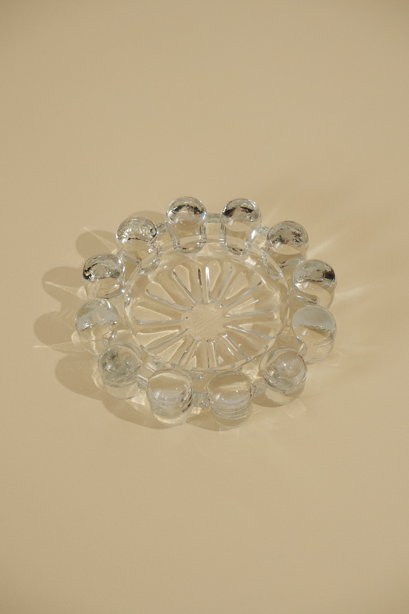 Heavy Clear Glass Candleholder by Truffe Studio | The Oblist