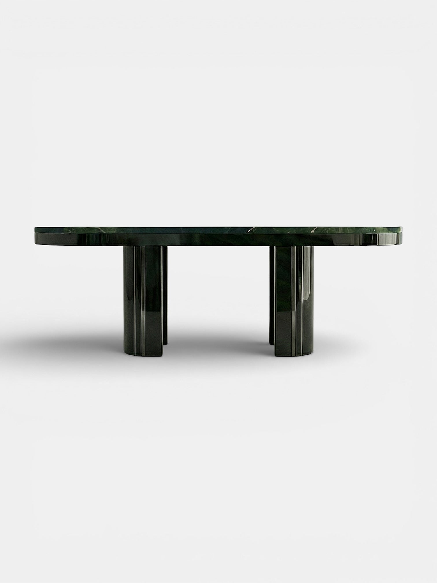 Gio Black And Avocado Marble Dining Table — side angle