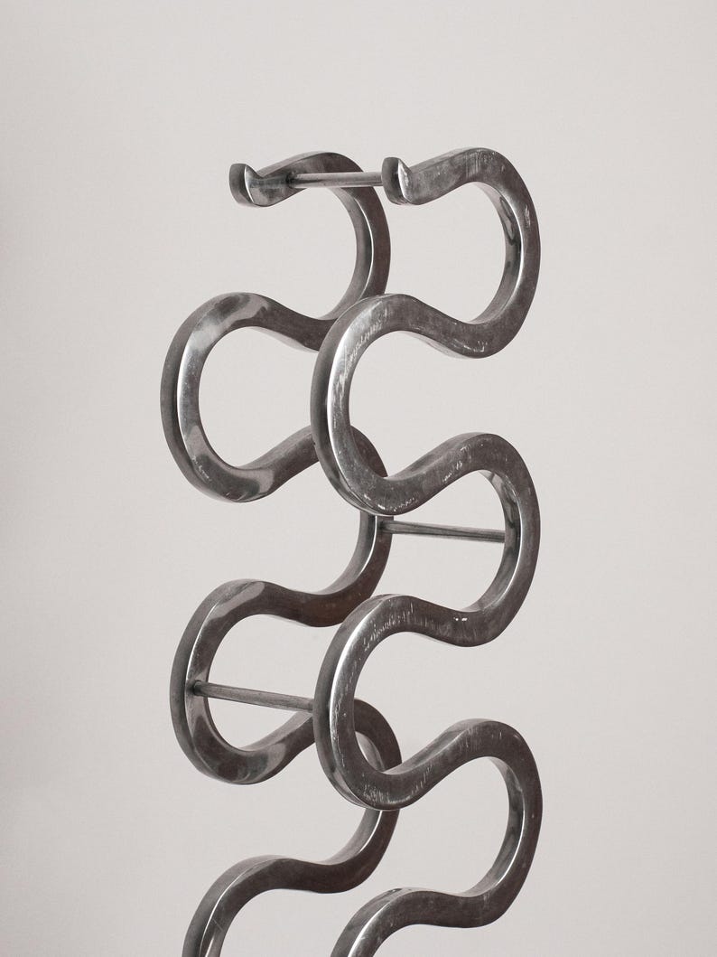 Post Modern Serpent Wine Rack- Sculptural Decor — detail view