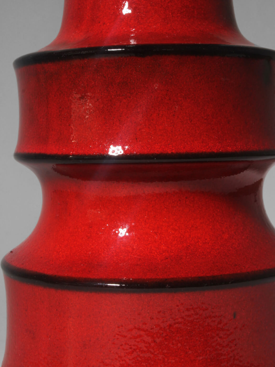 Modern German Red Ceramic Vase, 1960s — detail view