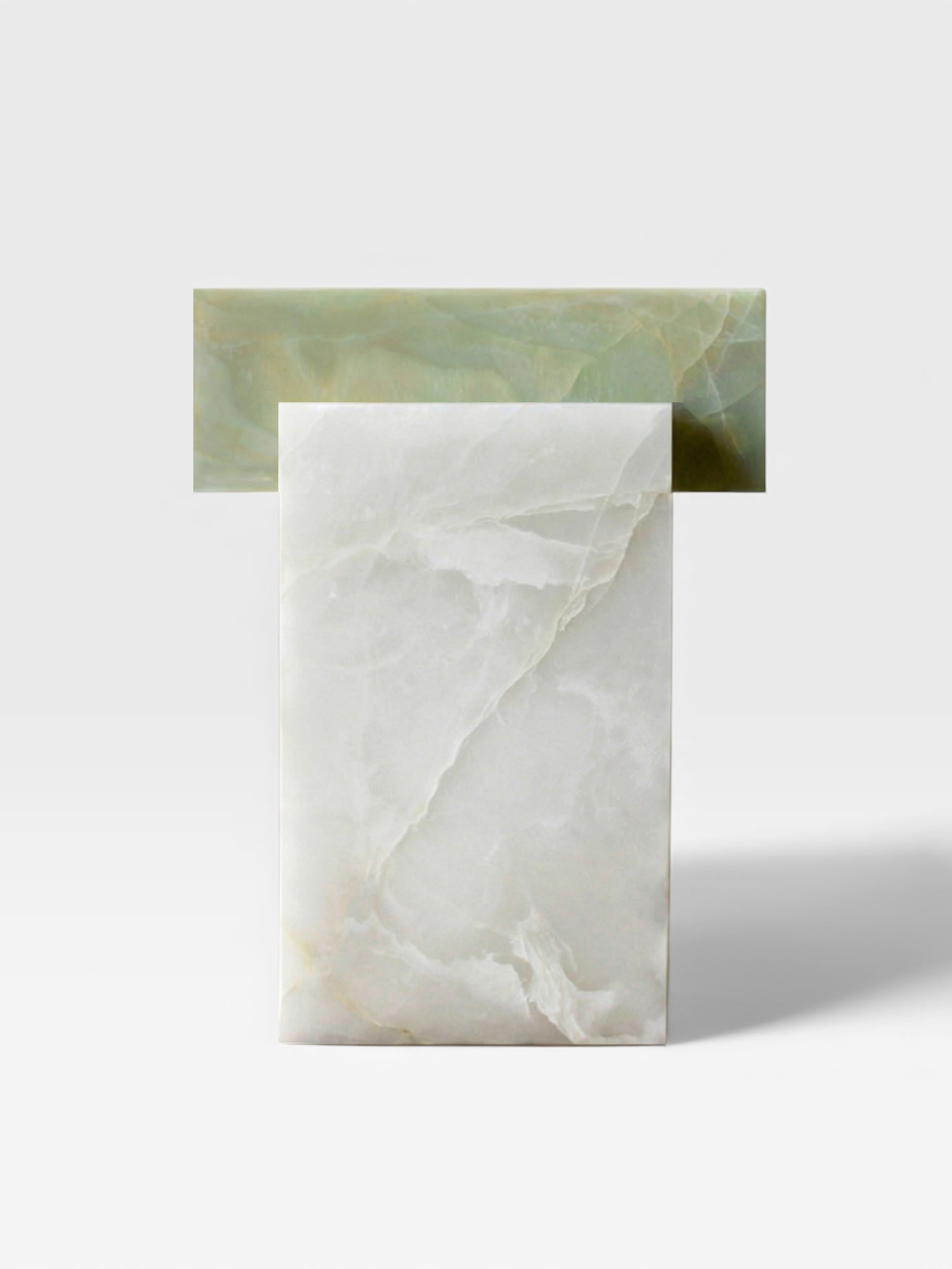 Gaia Onyx Blanc et Vert - Table Basse en Marbre