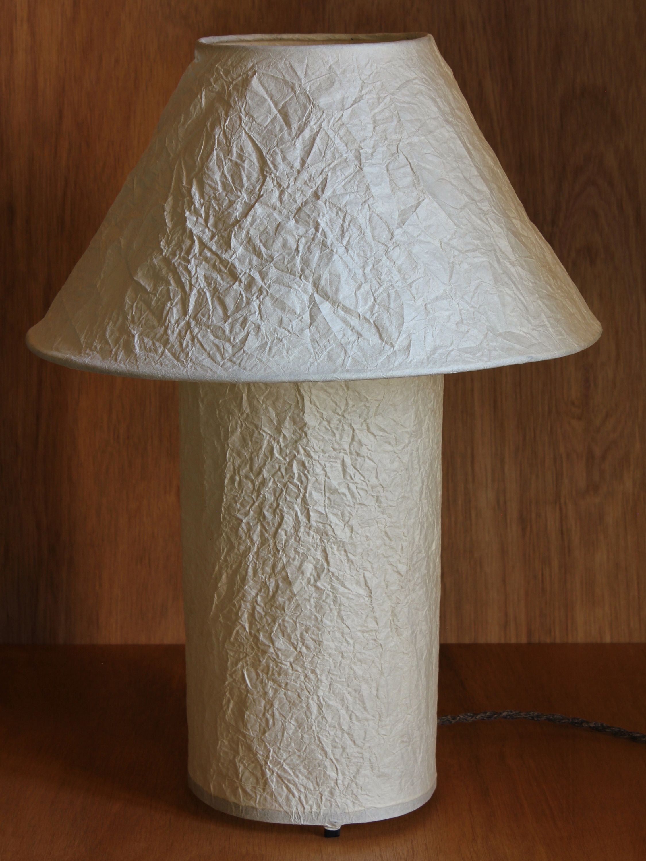 Lugh' Table Lamp - Ivory — close-up of textured paper shade