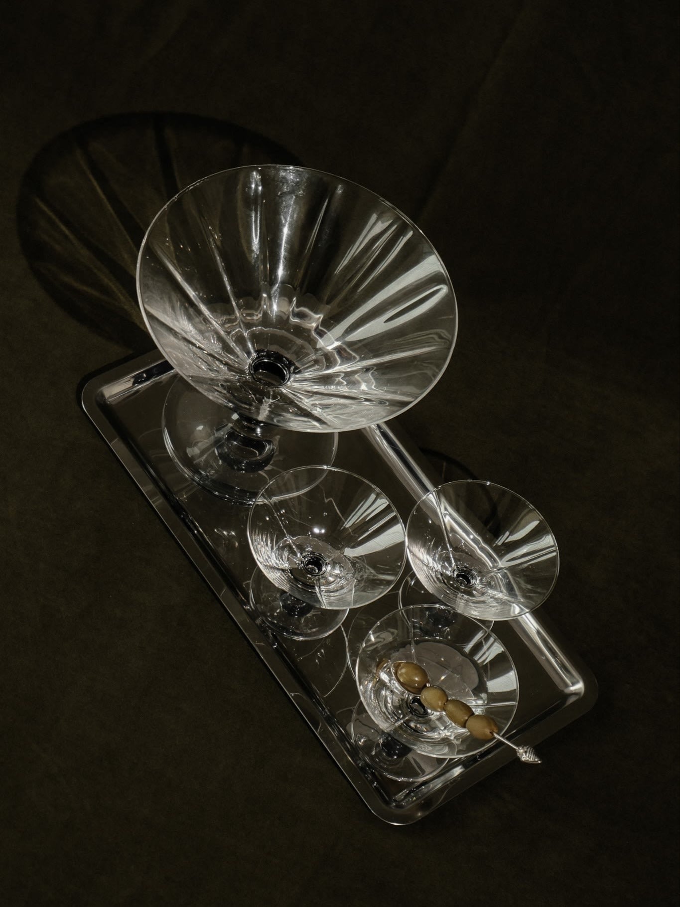 Crystal Serving Bowl and Coupe Set (4 pieces) — detail view