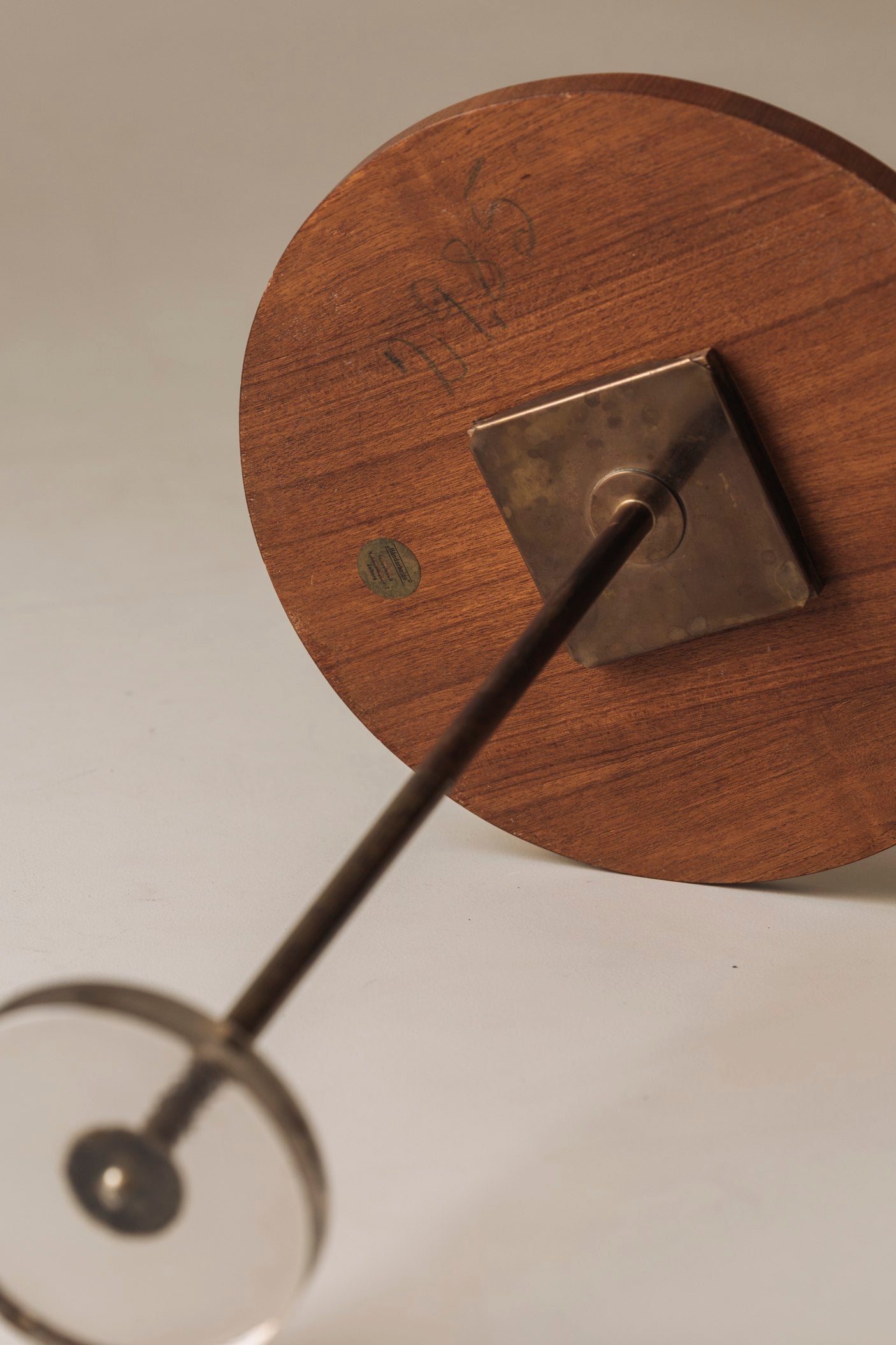 Exceptional Danish Side Table in Oak, Brass and Glass, Denmark 1960s — view 10