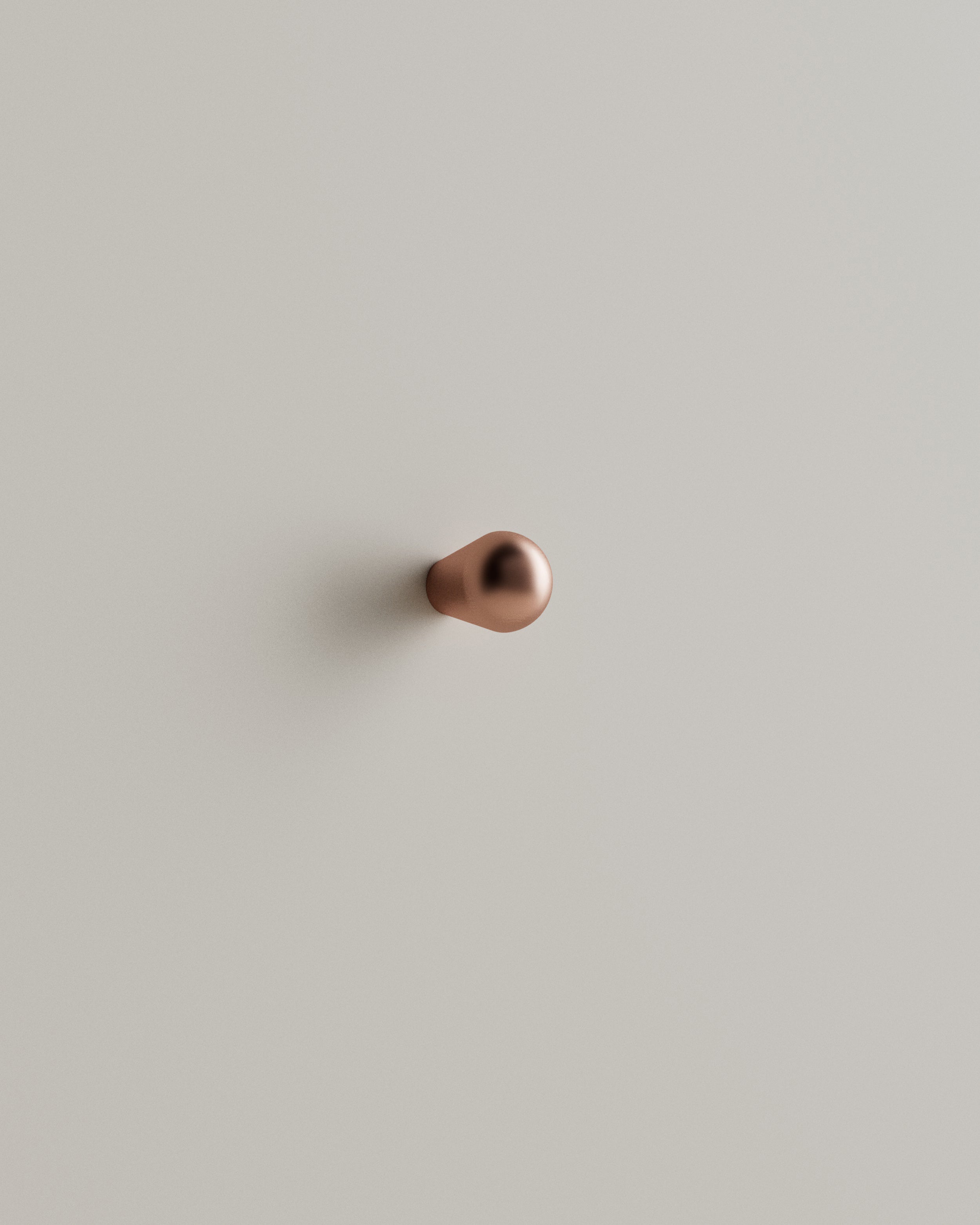 LUA Cabinet Knob — close-up of polished copper finish