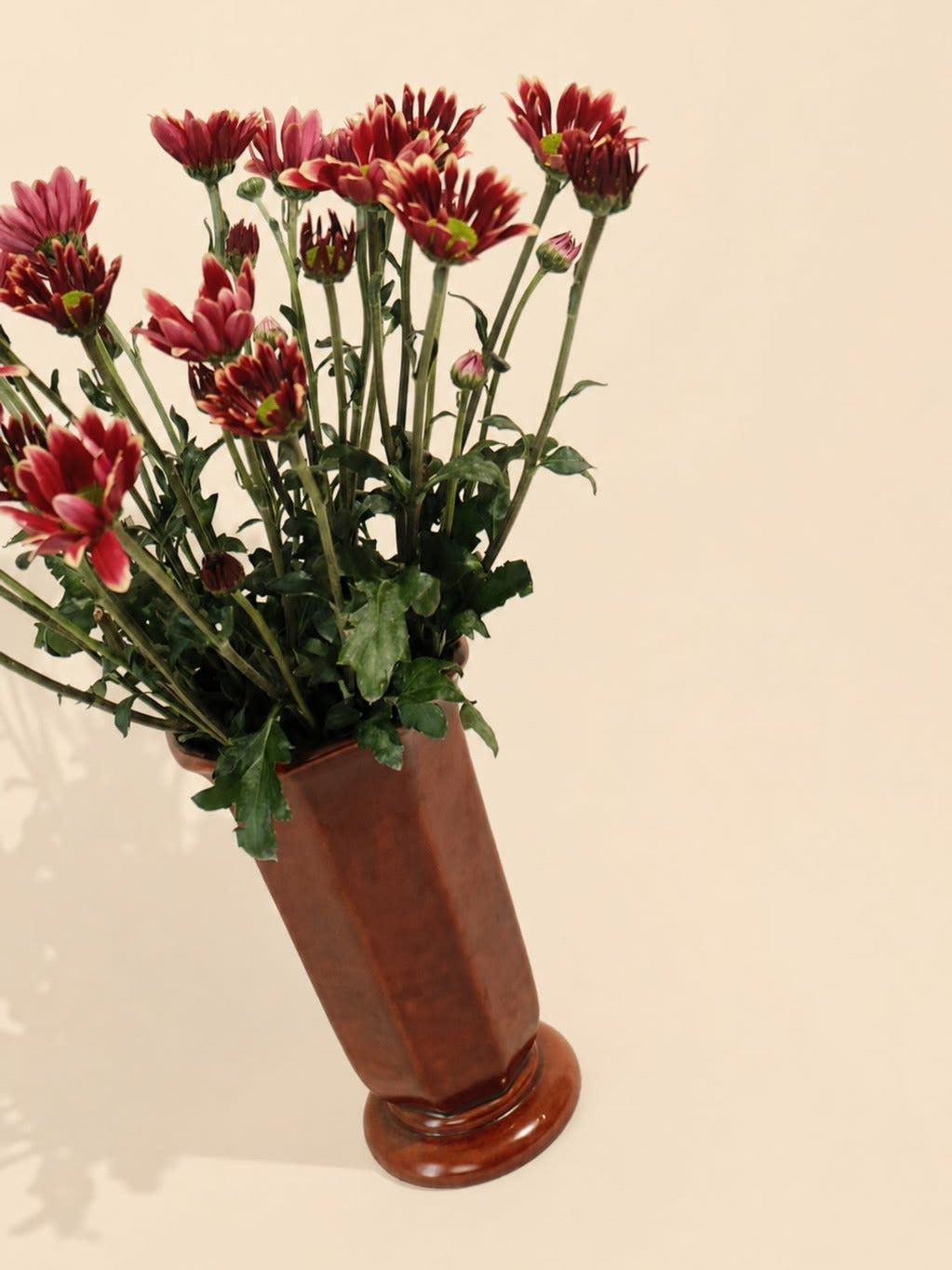 Vintage Ceramic Brown Vase — detail view