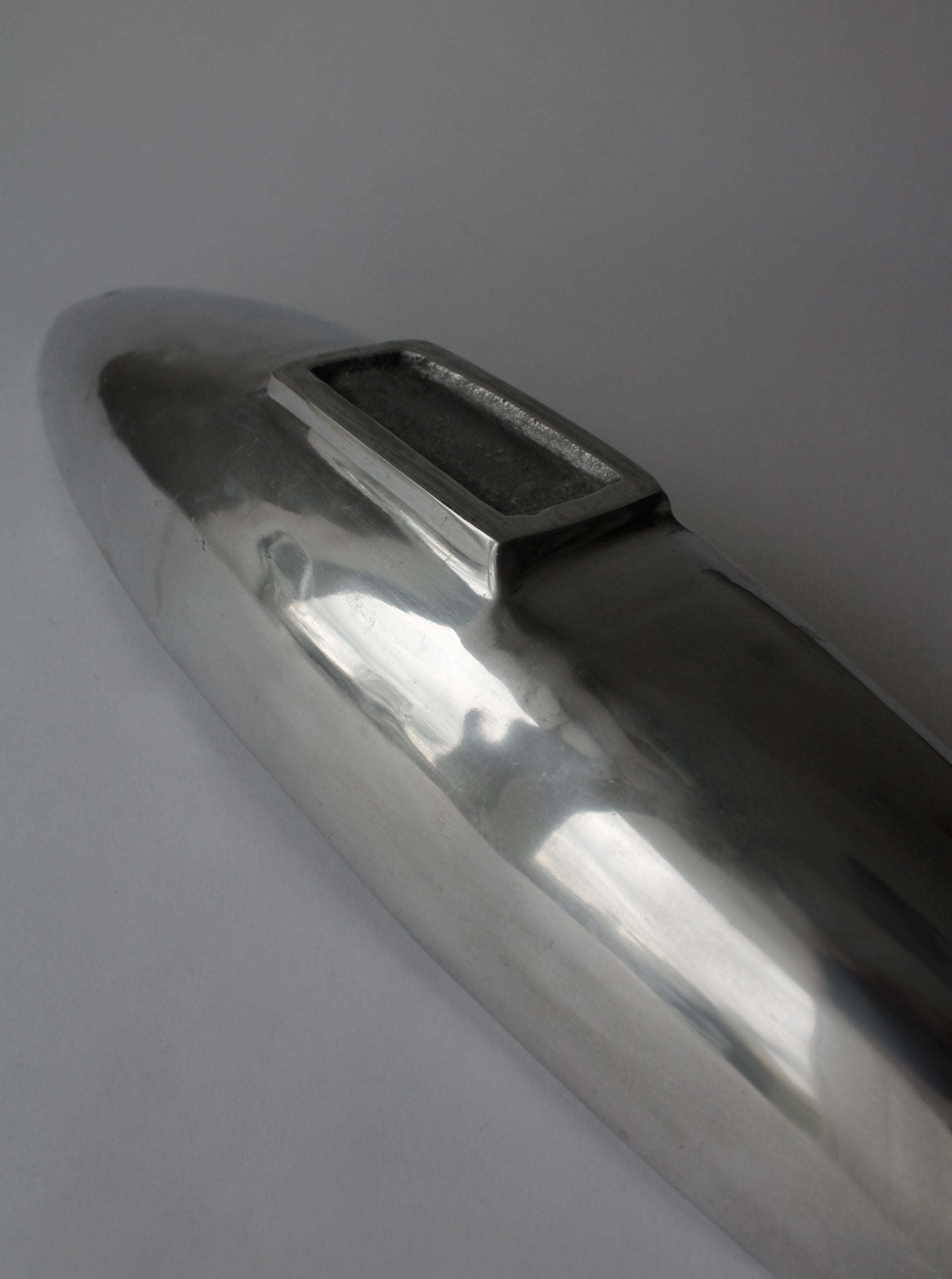 Polished Aluminum Large Long Deep Bowl