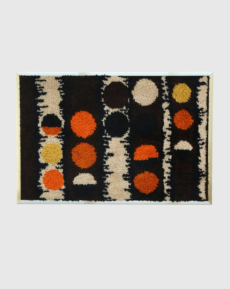 Scandinavian Textile Framed Art by Villa | The Oblist — handcrafted wool, orange and black colors