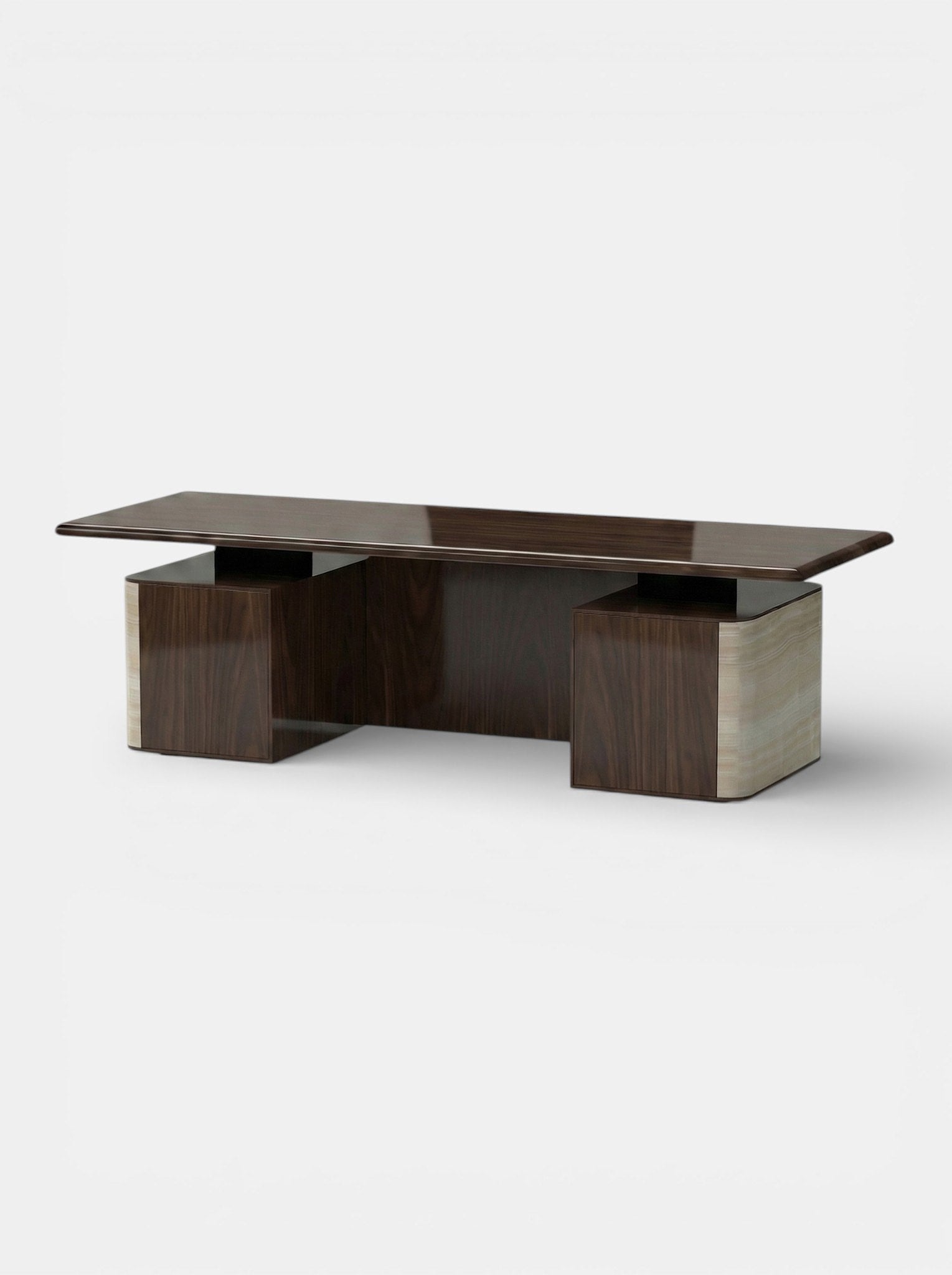 Holly Ivory Onyx And Wood Desk — close-up