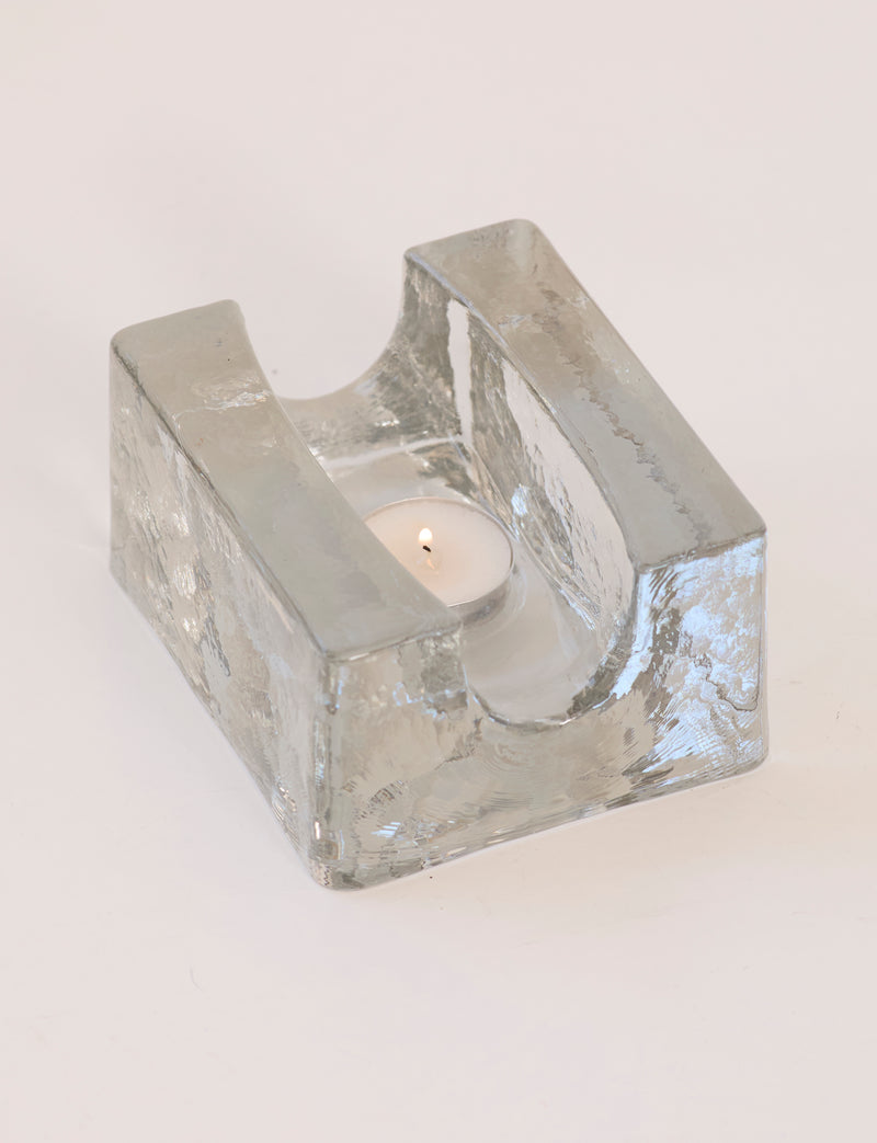 Vintage Scandinavian Candle Holders in Glass and Clear Glass by DIG IN JAPAN | The Oblist — clear glass, handcrafted