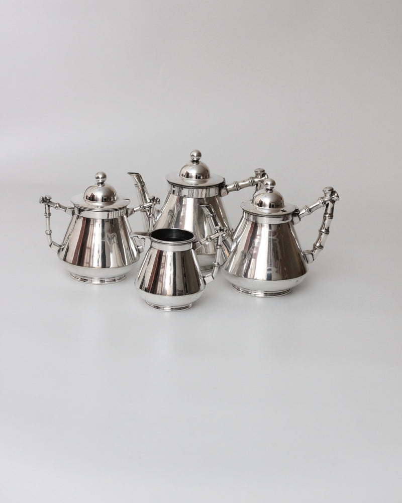 Art Deco Coffee Set by Boga Avante Shop | The Oblist — polished stainless steel finish
