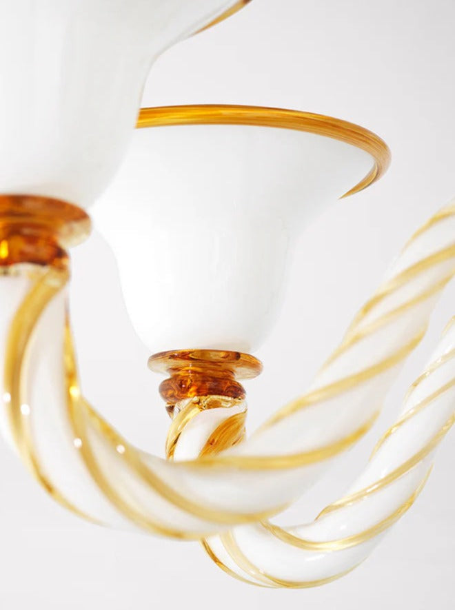 Rosenborg Chandelier — close-up of glass and amber details