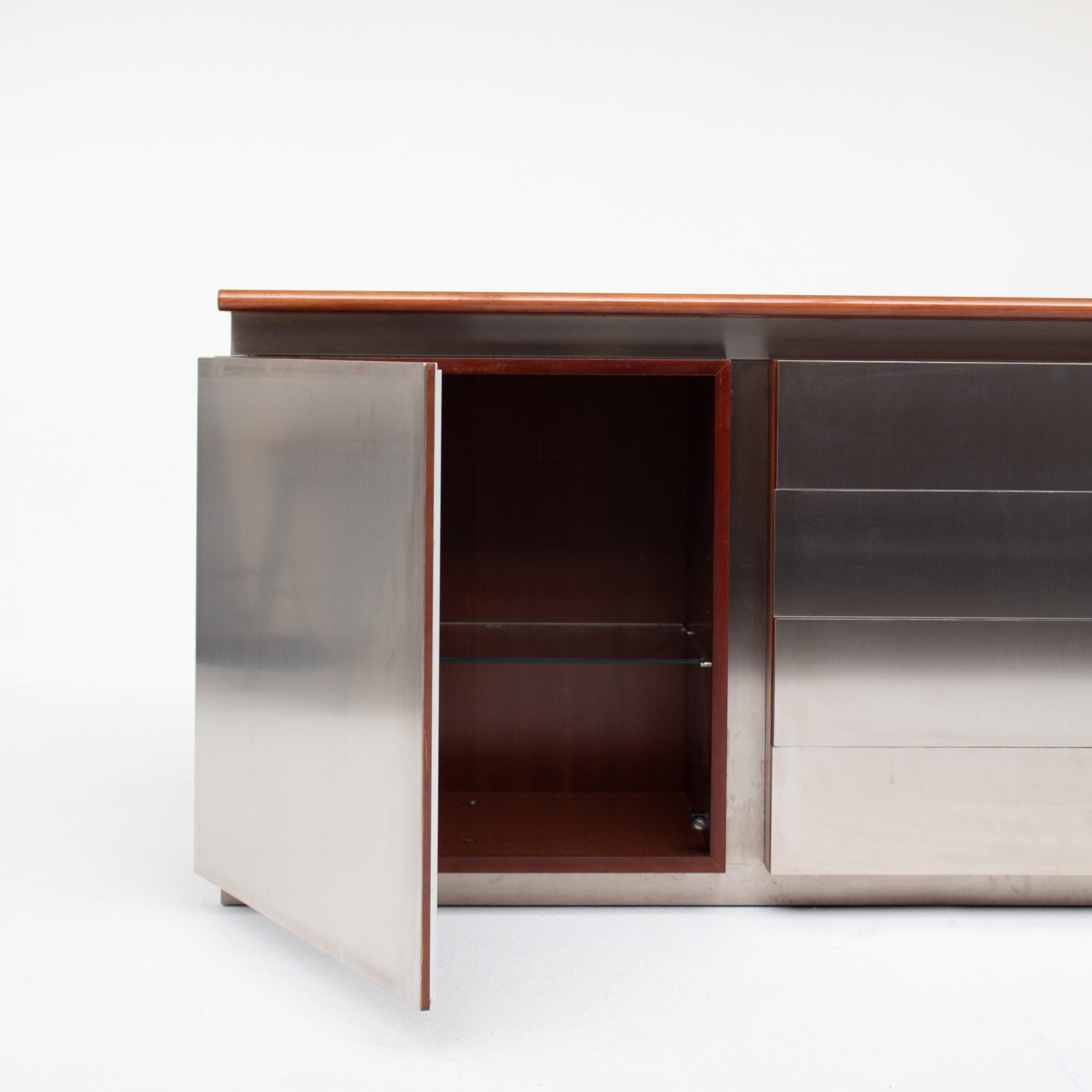 Armoire Acerbis marron avec portes chromées