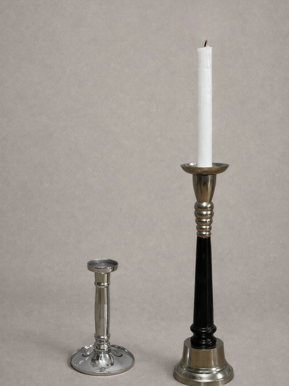 Vintage Candle Holders in Metal - 1930s Dutch Collection — side angle