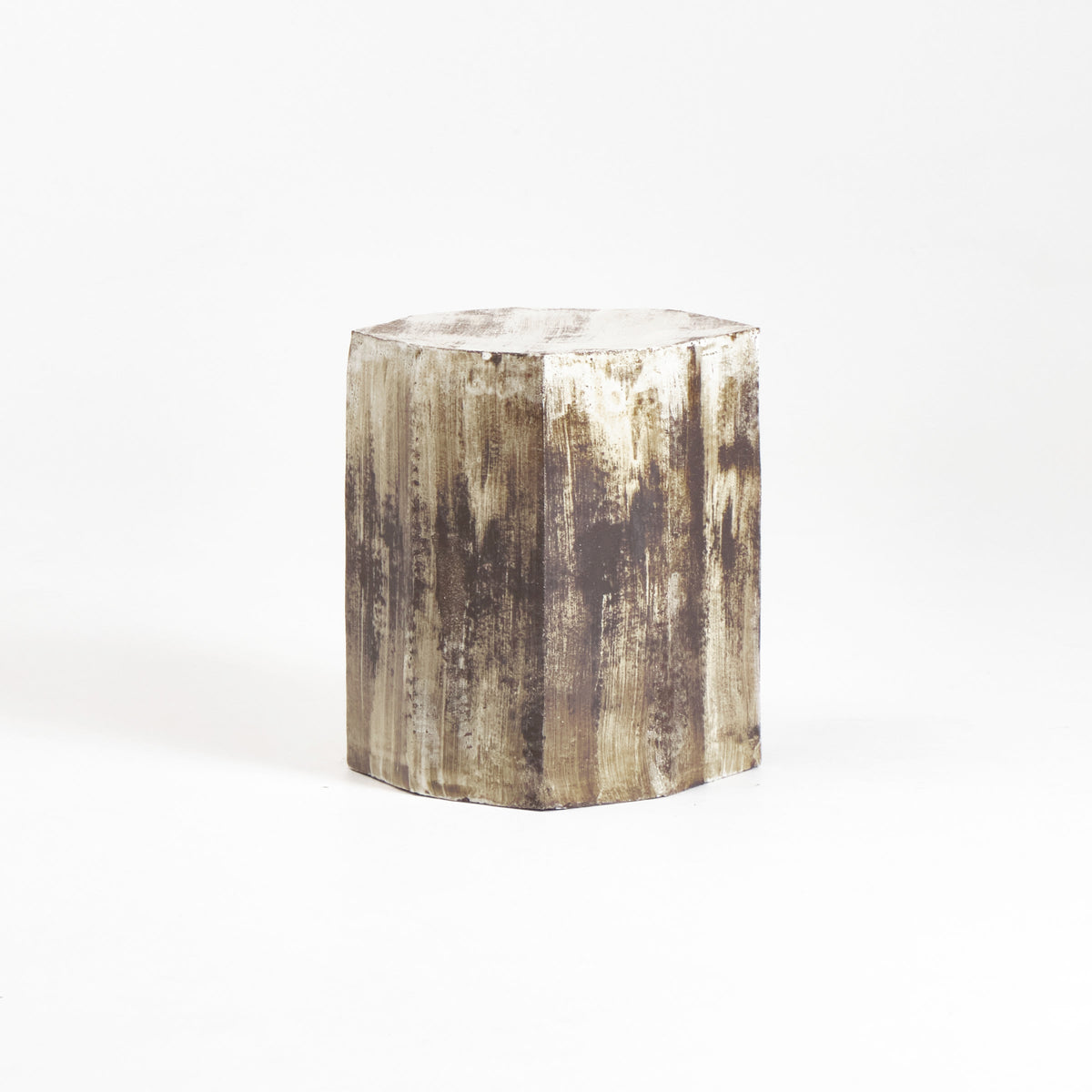 artisanal geometric Ceramic Side Table  — alternate view