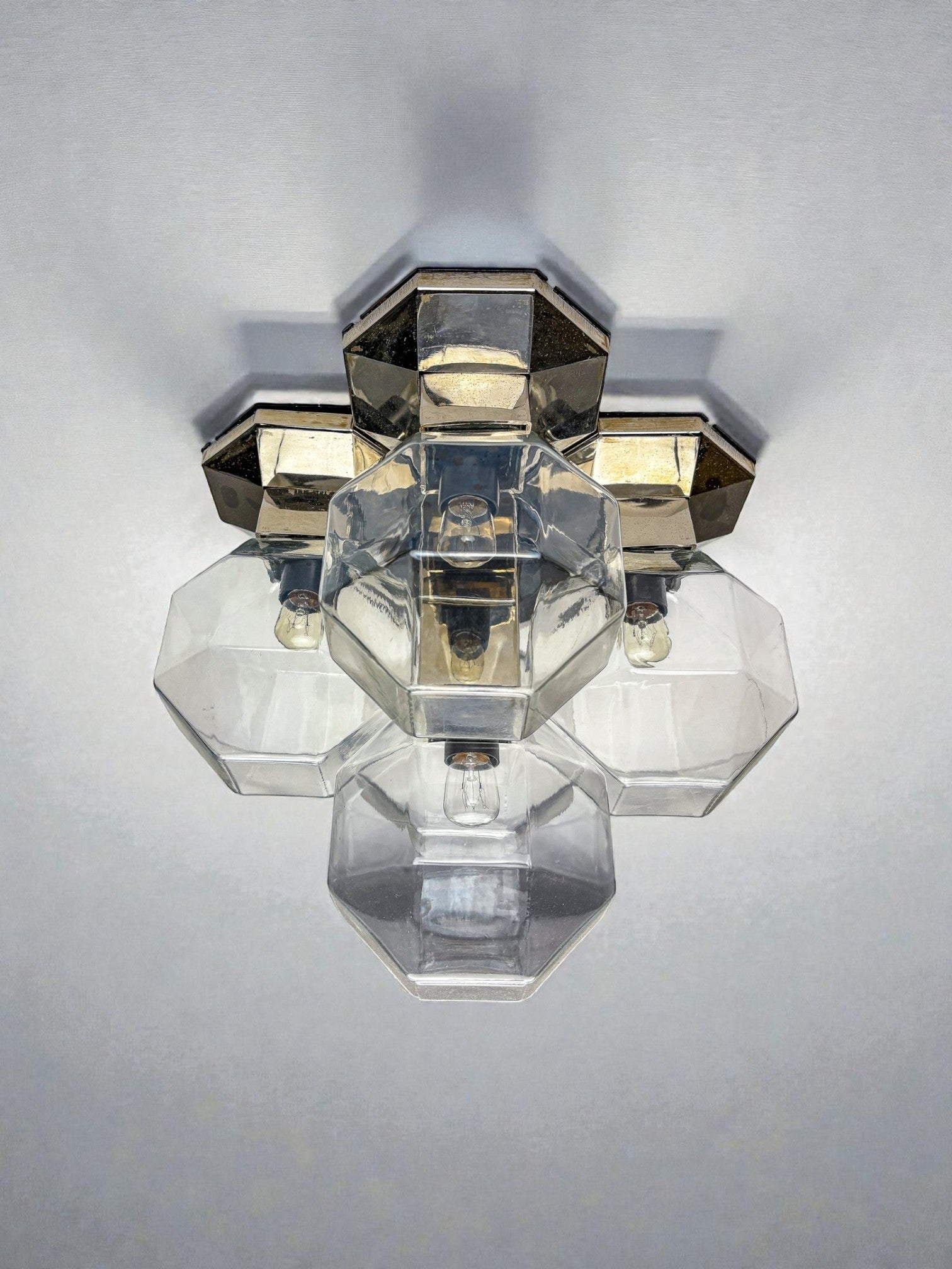 Large Modular Wall or Ceiling Lamp by Motoko Ishii for Staff, 5 Lights, 1970s by Malamar Studio | The Oblist