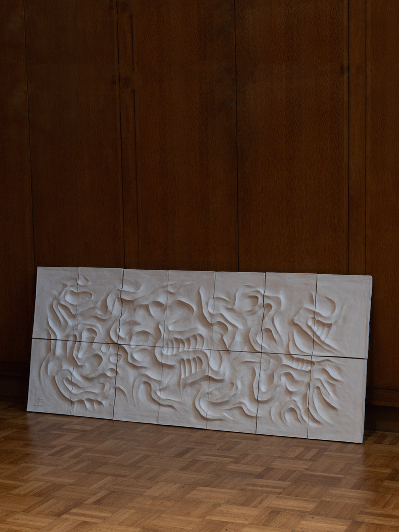 Le Grand Blanc - Wall Sculpture — close-up of textured white surface