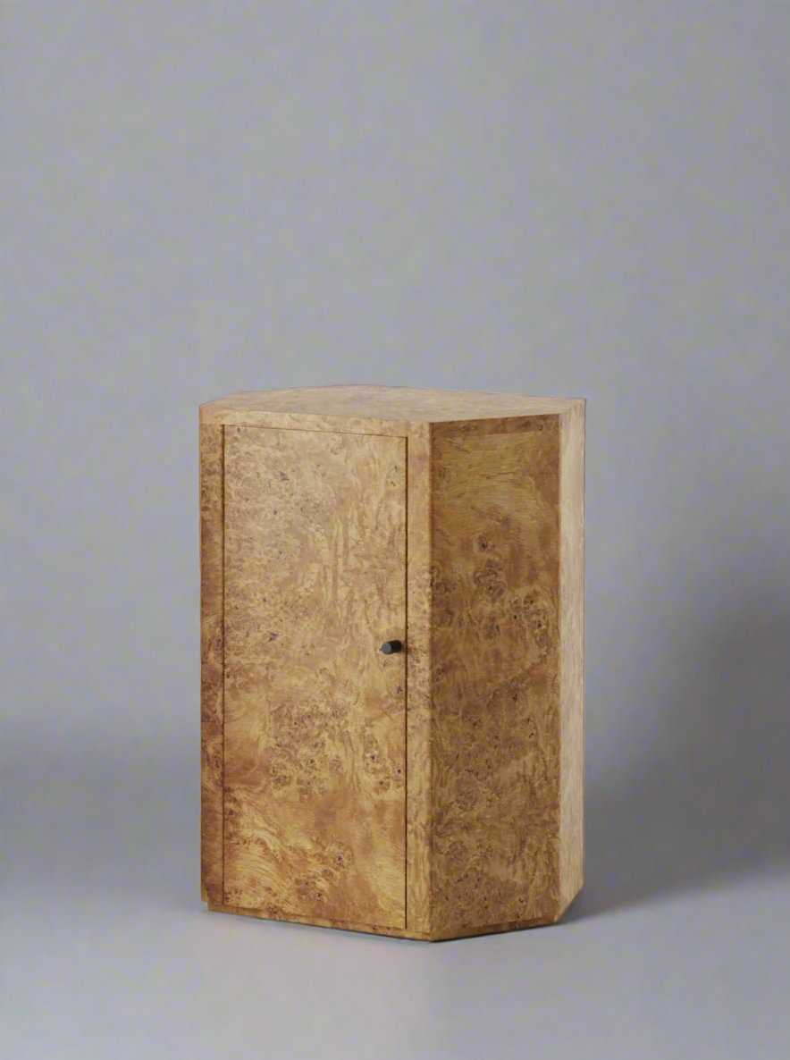 Pair of Park Night Stands in Poplar Burl — close-up