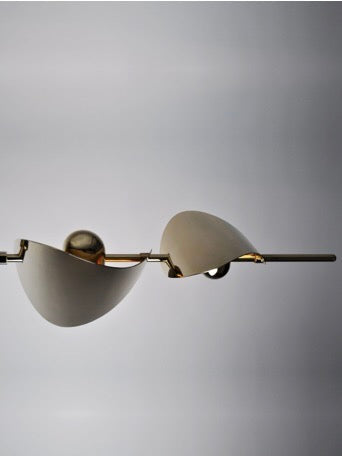 Bonnie Config 5' Pendant Light — side view showing brass and white finish