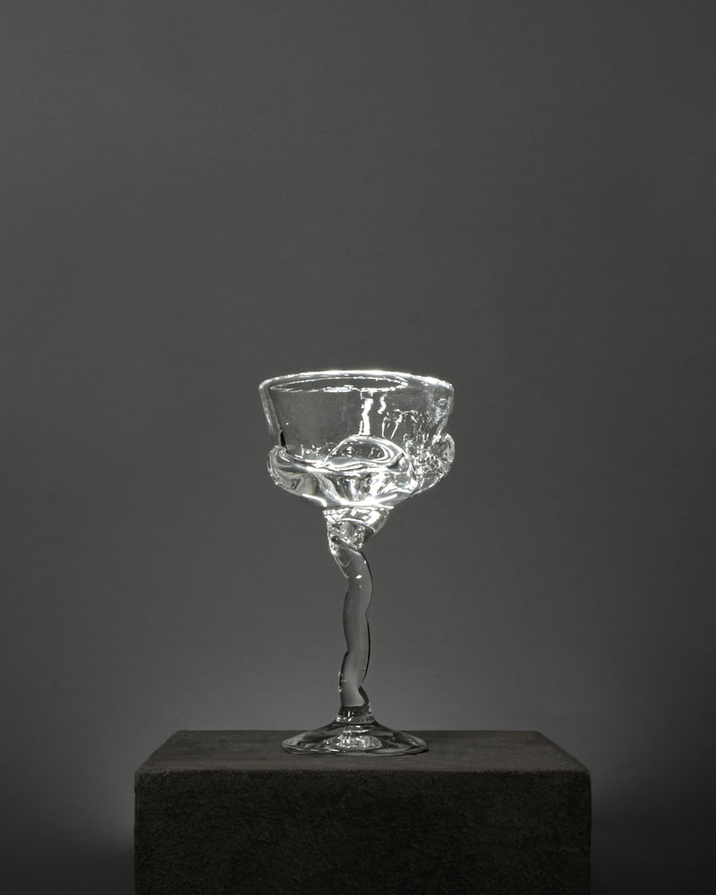 Hand-blown Champagne Coupe by Szkło Studio | The Oblist — clear glass, artisan design
