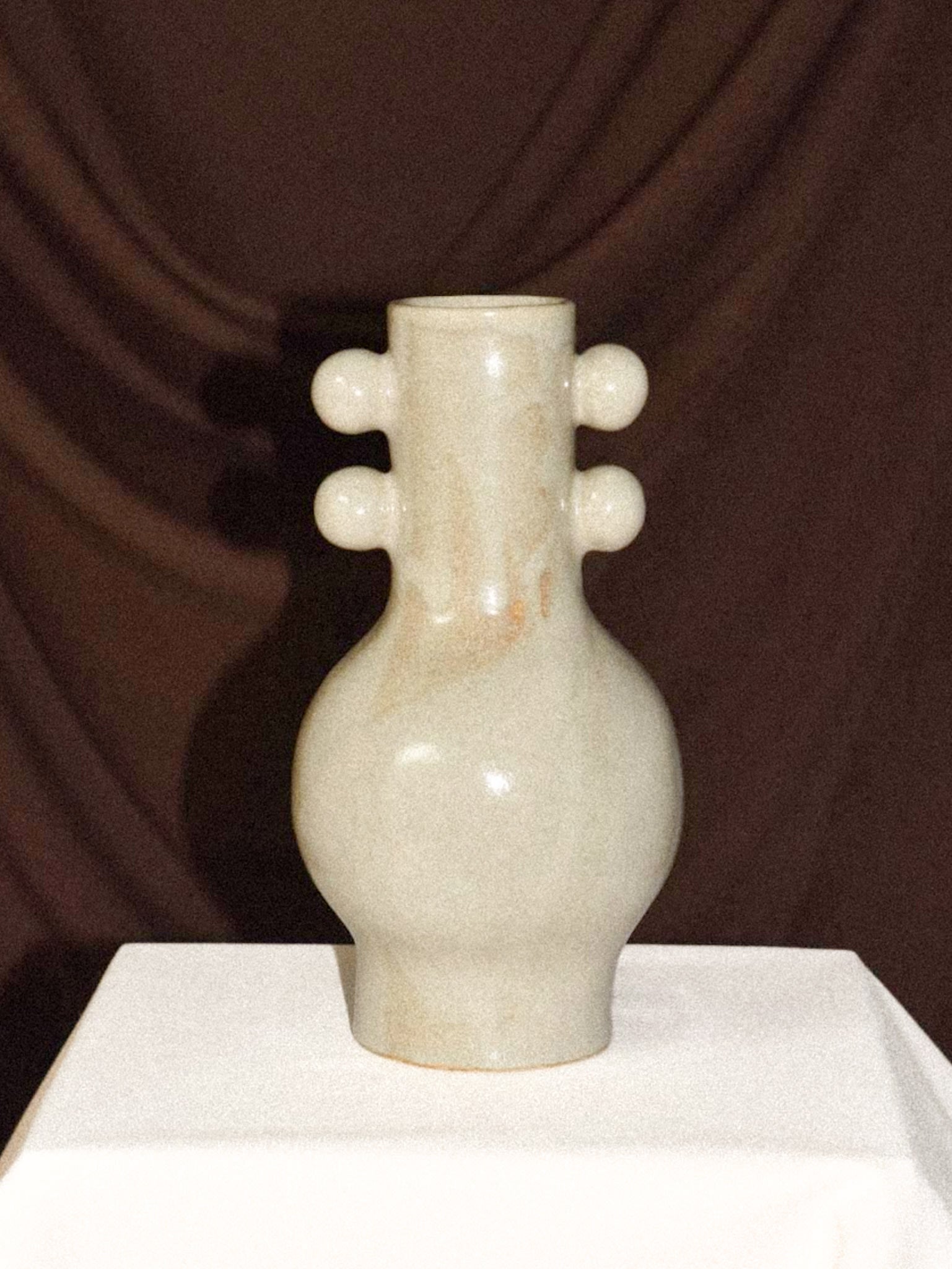 Long Neck Vase by Landy Rakoto Ceramics | The Oblist — handcrafted ceramic, neutral color