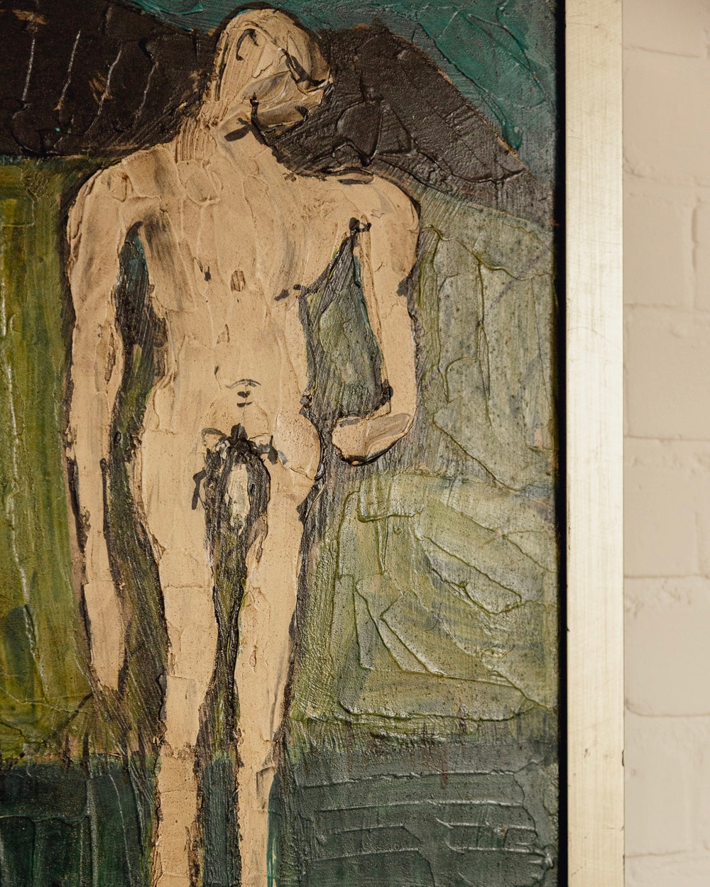 Nude Portrait Oil Painting — lifestyle setting