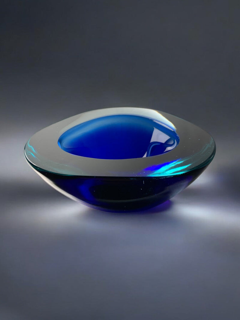 Blue Sommerso Bowl by Seguso, Murano glass | The Oblist — handcrafted blue glass