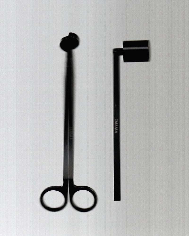 CARRARA' candle care set by CARRARA Studio | The Oblist — black metal tools