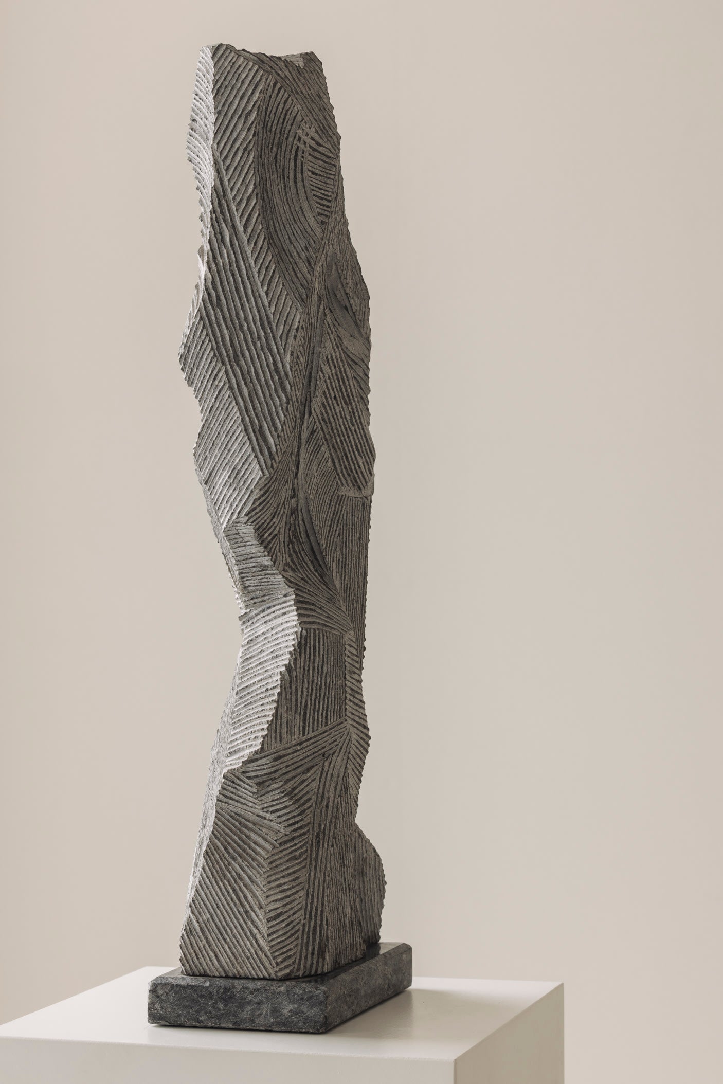 Abstract sculpture Carved from natural stone by Marc Verdoodt, Belgium 1980s. — alternate view